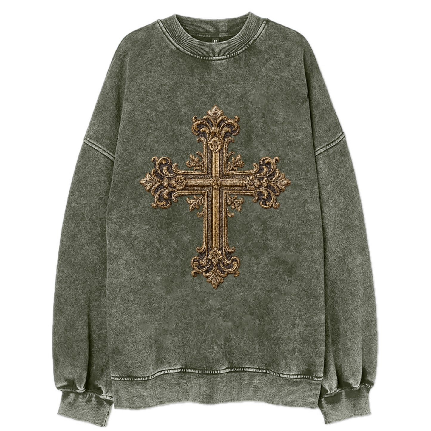 Victorian Cross - Vintage Sweatshirt - Forest Mist(Green)