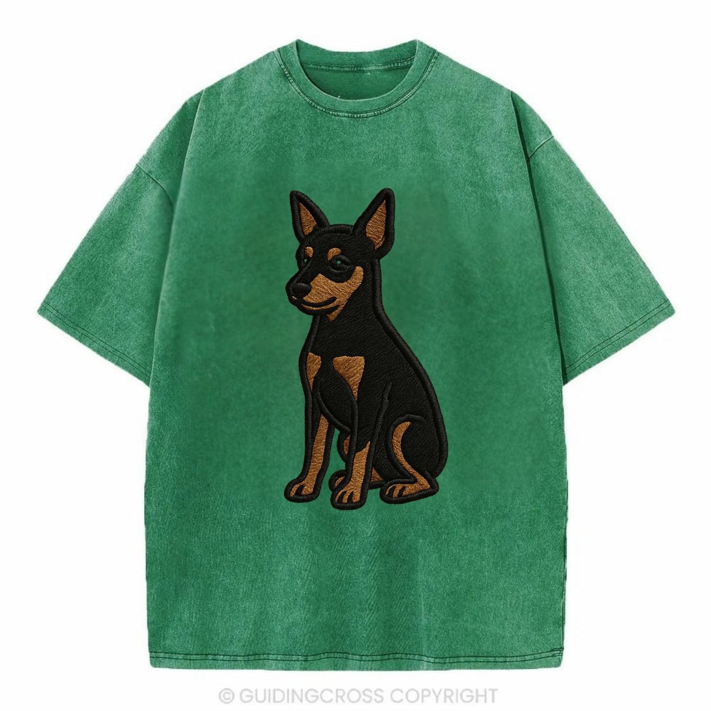 Miniature Pinscher - Black and tan sitti Vintage T-shirt - Forest Mist(Green)
