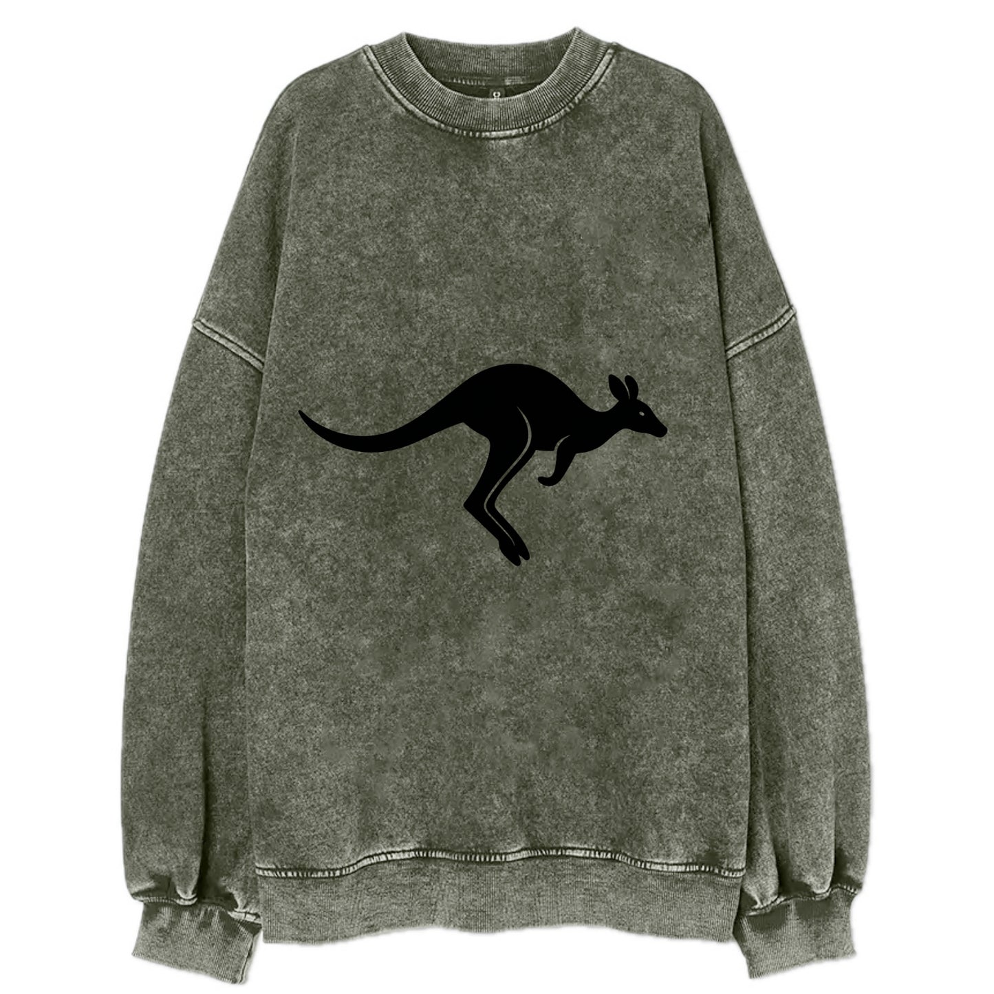 Kangaroo leaping across outback - Vintage Sweatshirt - Forest Mist(Green)