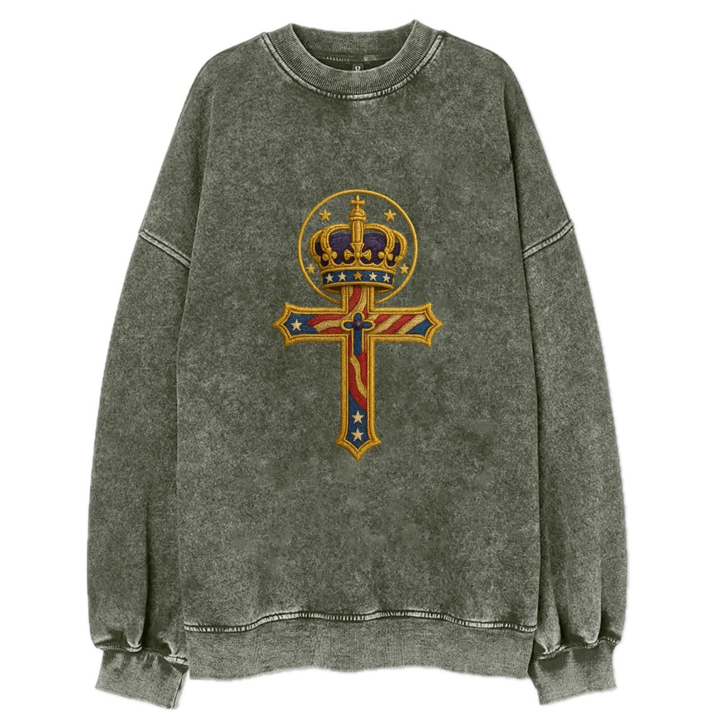 Cross and Crown - Vintage Sweatshirt - Forest Mist(Green)