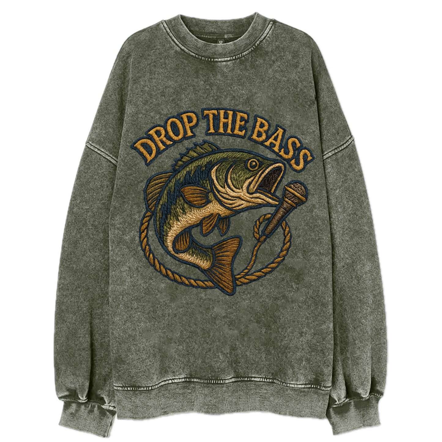 Drop The Bass - Vintage Sweatshirt - Forest Mist(Green)
