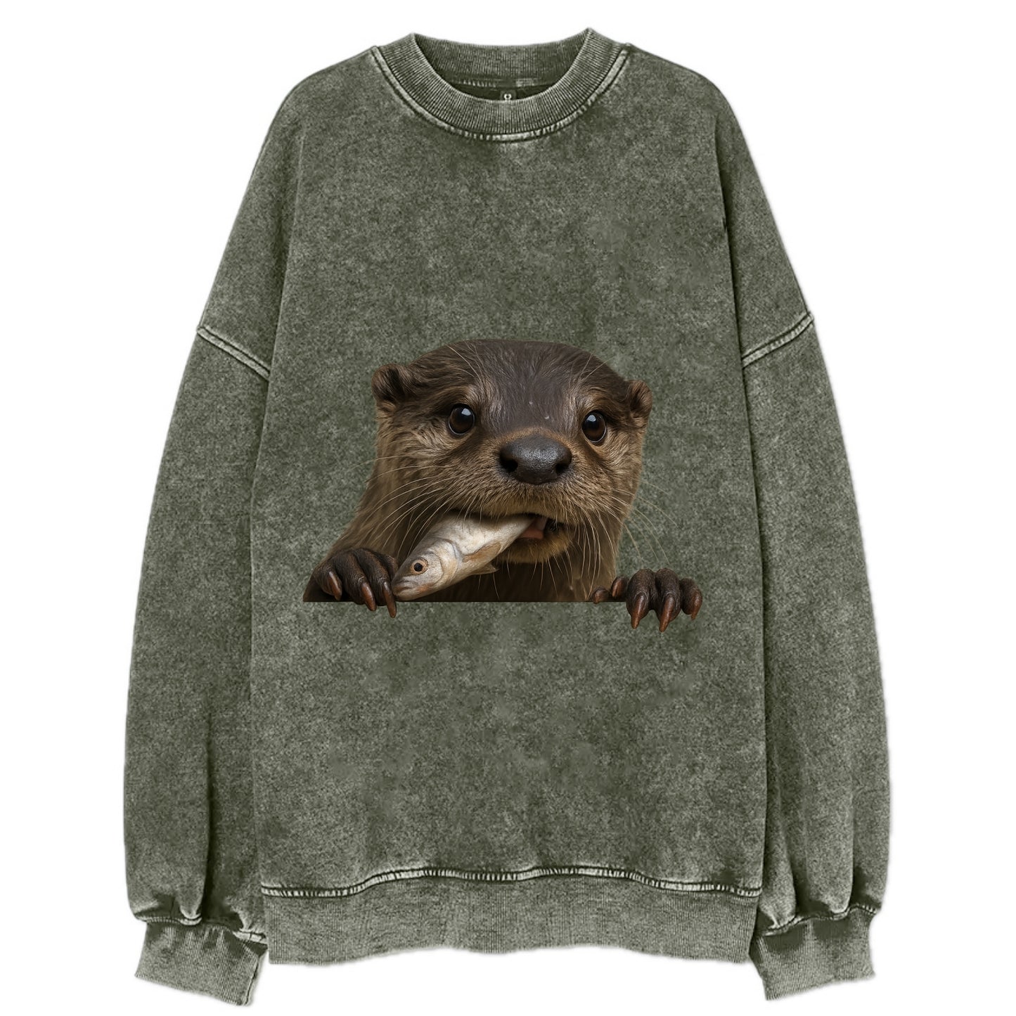 River Otter - Vintage Sweatshirt - Forest Mist(Green)