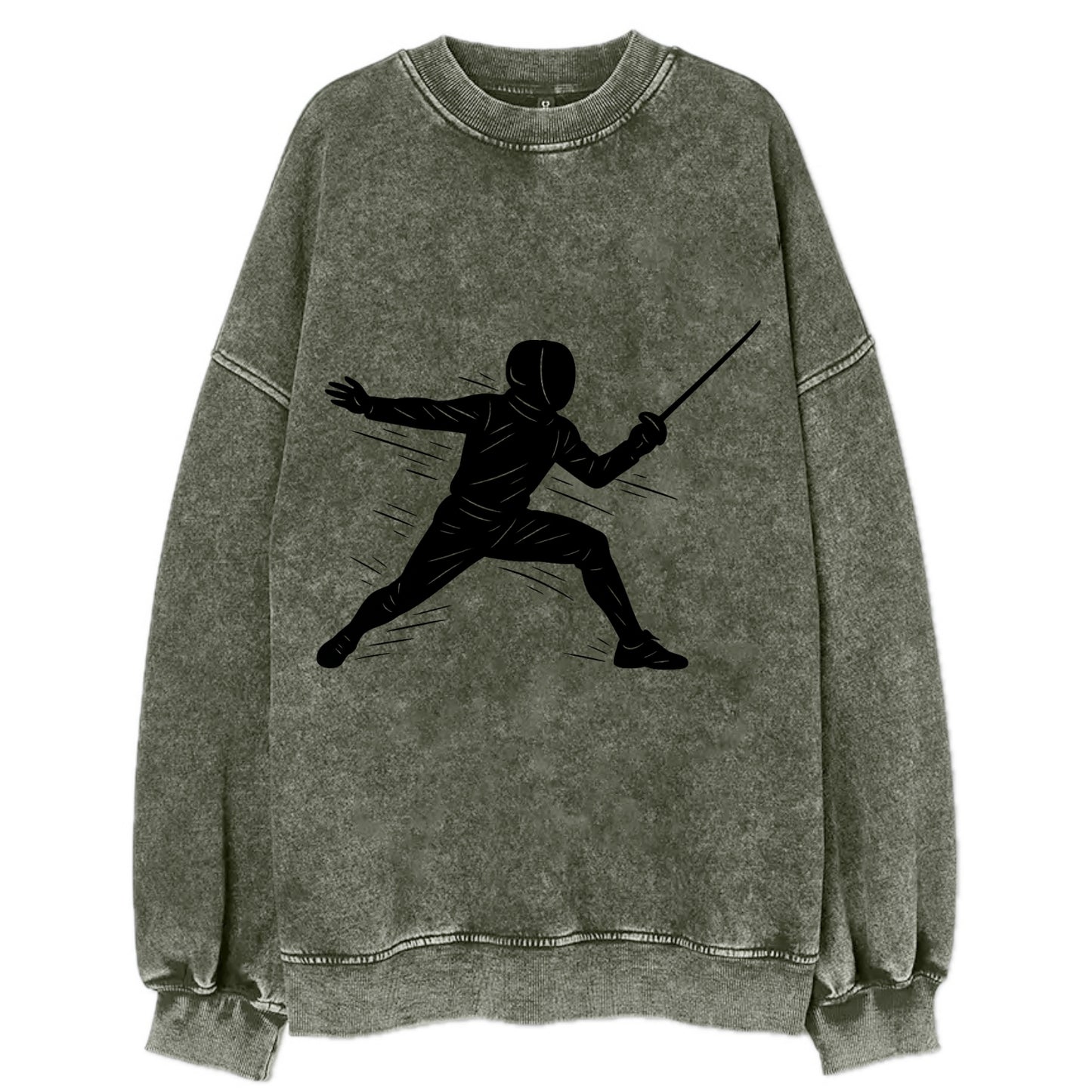 Fencer lunging attack position - Vintage Sweatshirt - Forest Mist(Green)