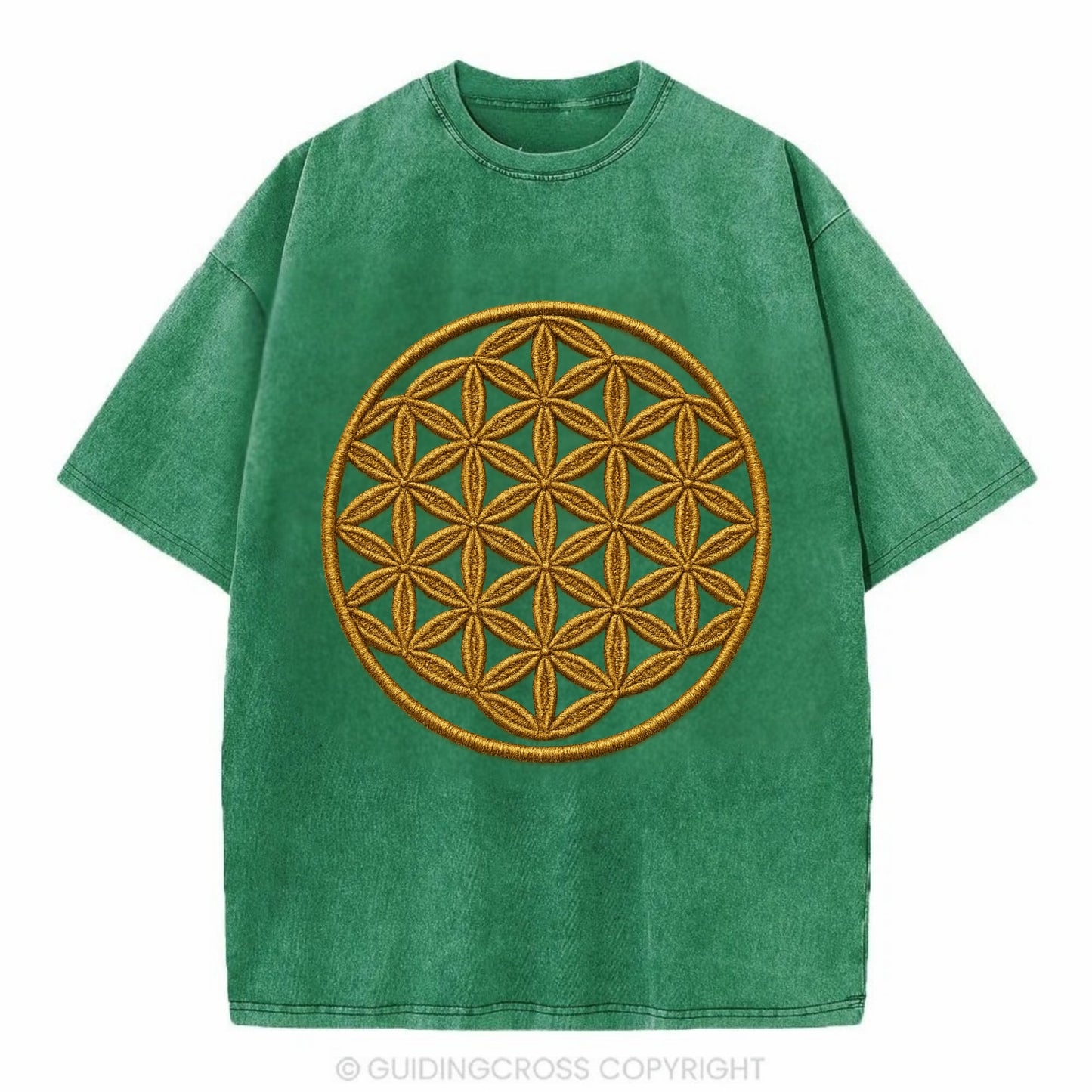 Flower of Life - Vintage T-shirt - Forest Mist(Green)