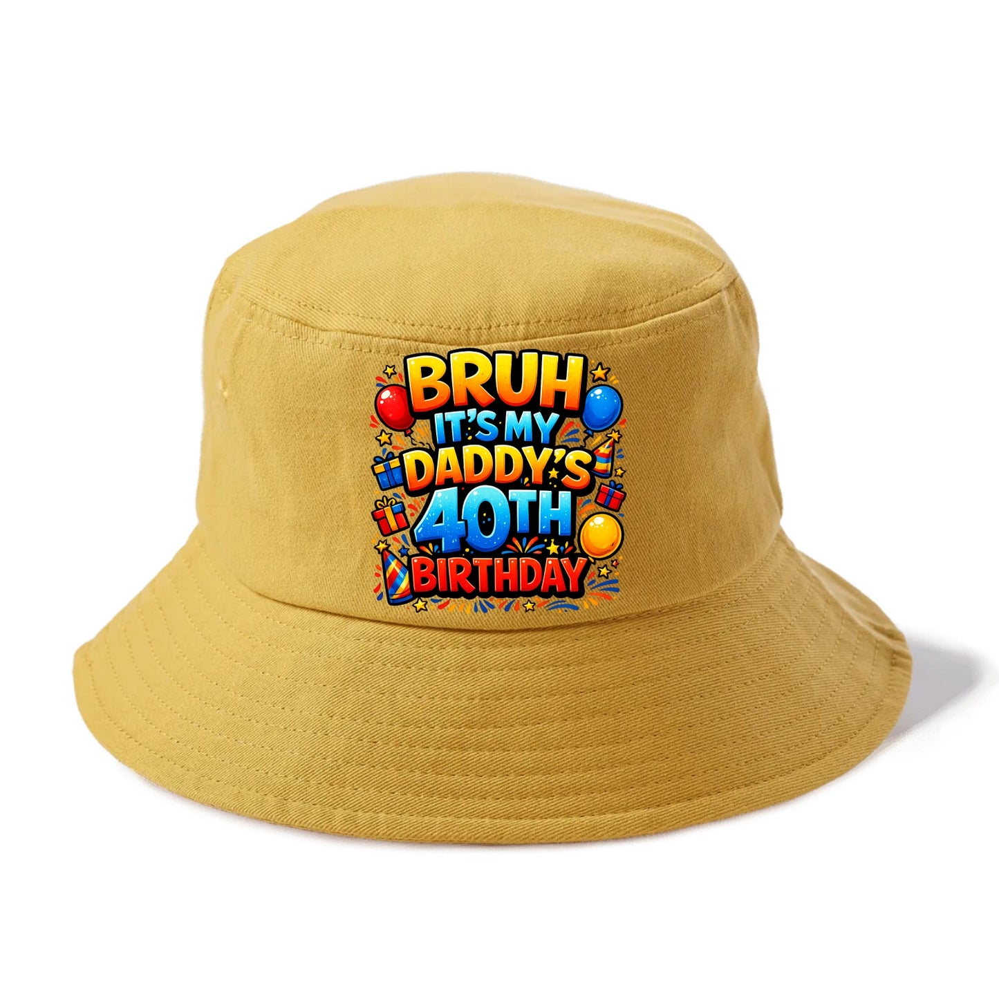 Daddy's 40th Birthday - Bucket Hat - Golden Harvest(Yellow)