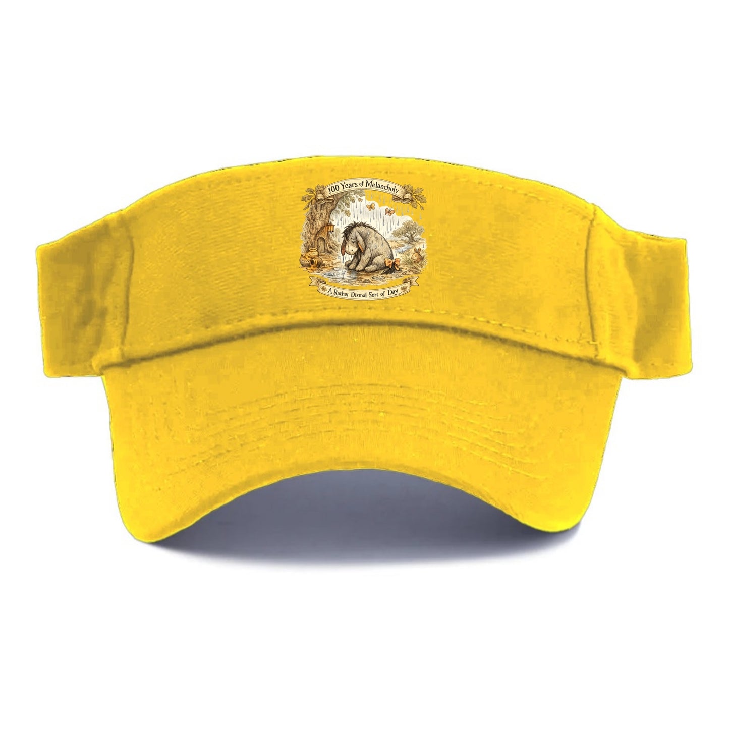 GLOOMY GLEN | Droopy figure in rain | Tattered tail bow | Pessimistic poetry | Loveable - Visor - Golden Harvest(Yellow)