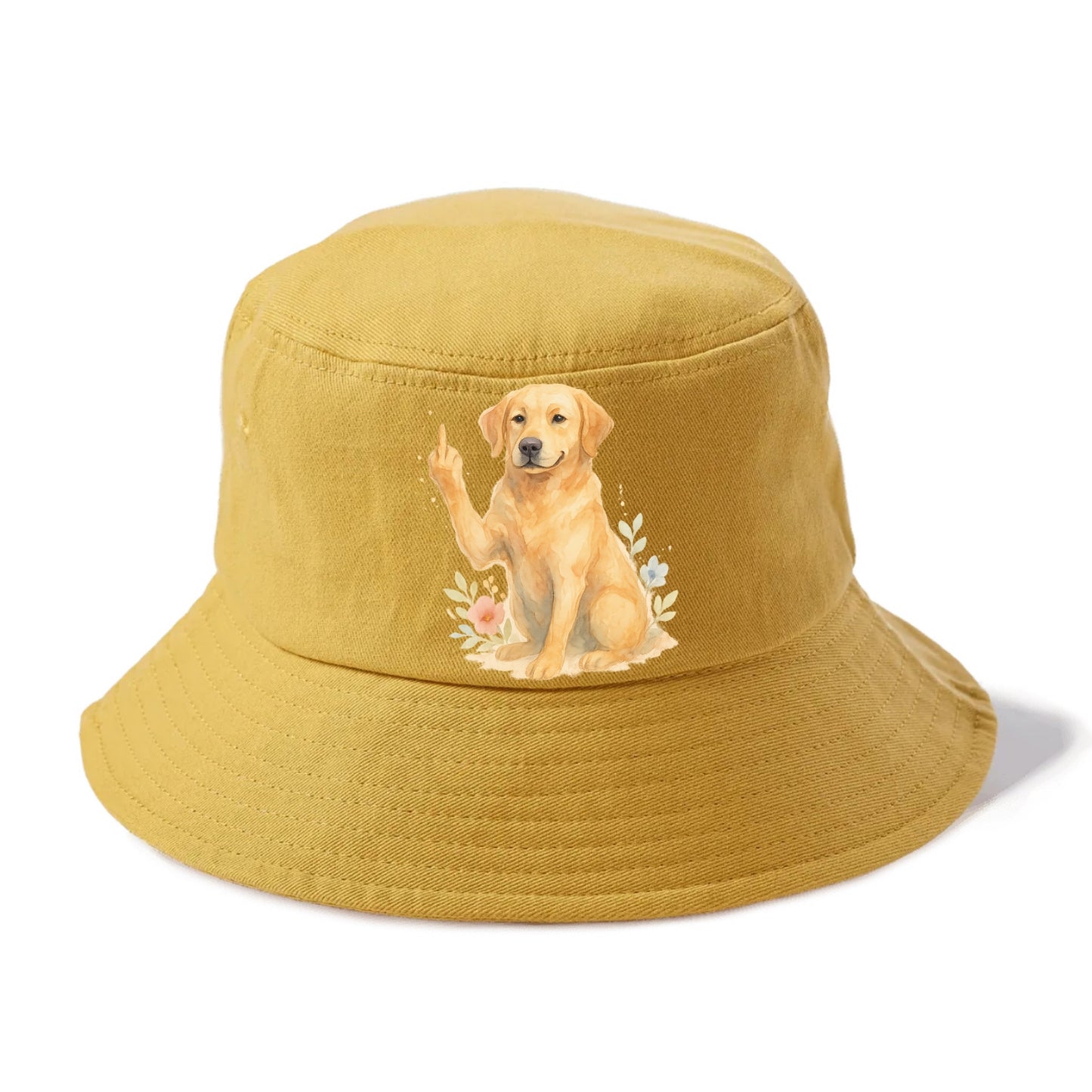 Labrador Retriever yellow sitting pretty, friendly face, strong paw up with sass - Bucket Hat - Golden Harvest(Yellow)