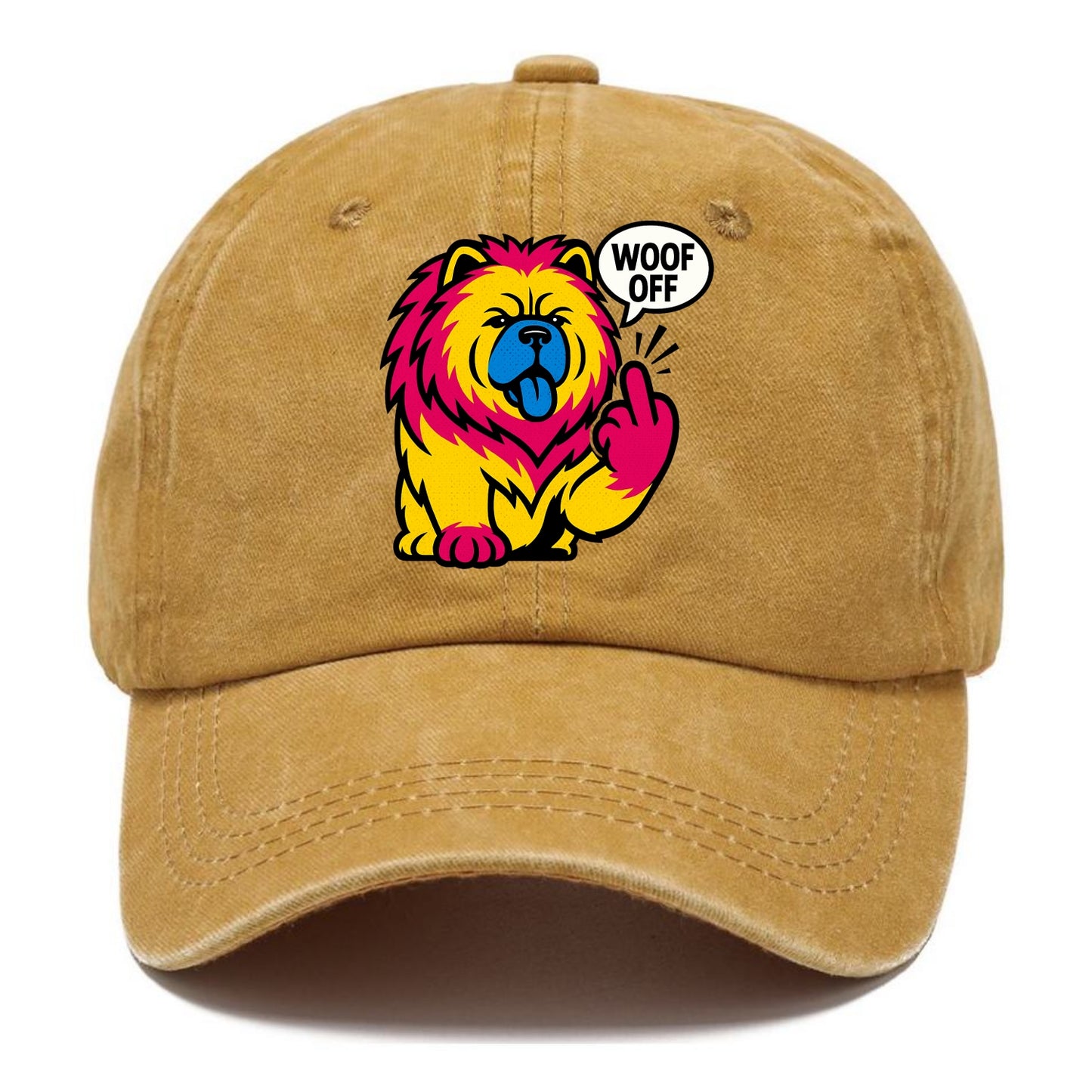Chow Chow with lion mane and blue-black tongue, fluffy dignified paw up with sass - Classic Cap - Golden Harvest(Yellow)