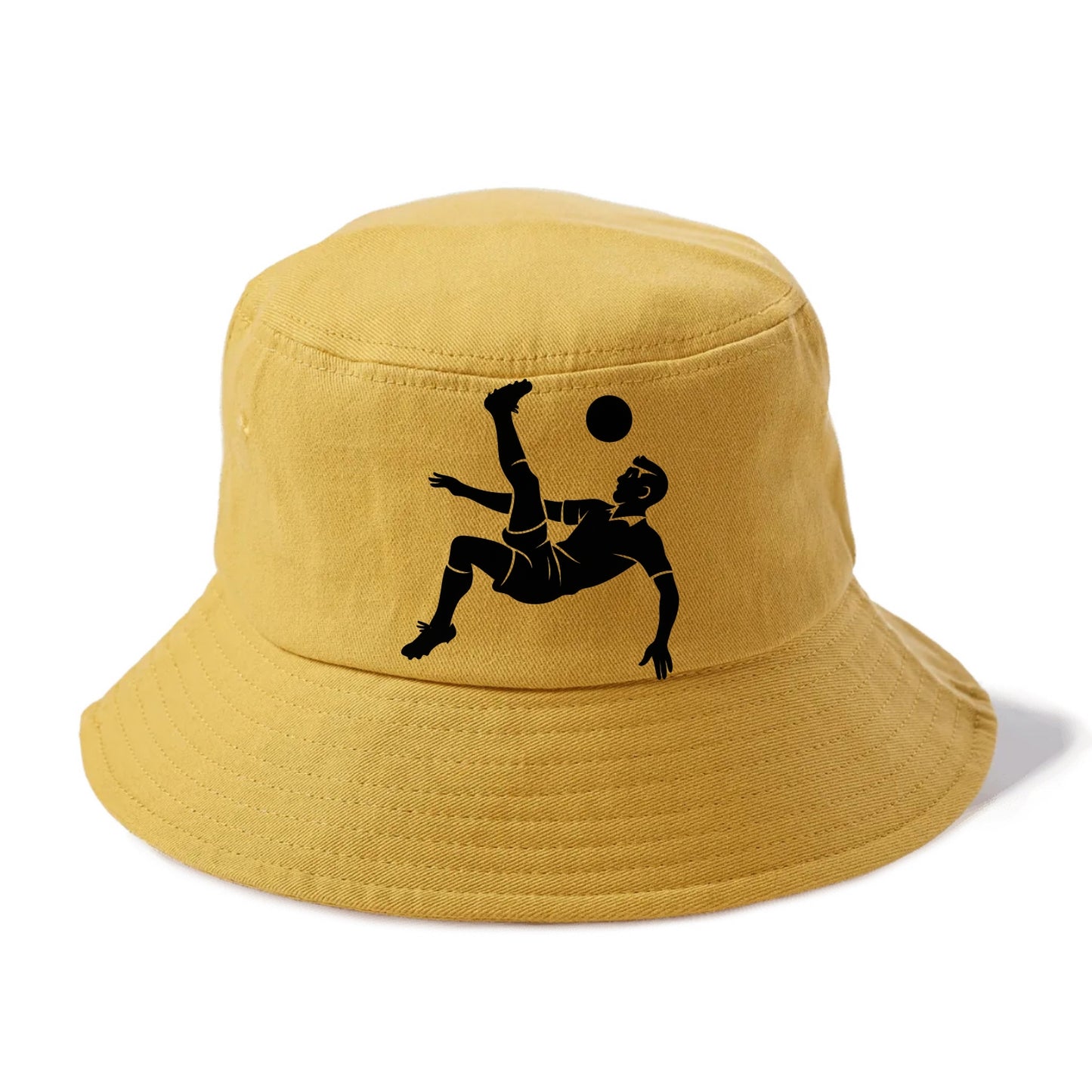 Soccer player doing a bicycle kick - Bucket Hat - Golden Harvest(Yellow)