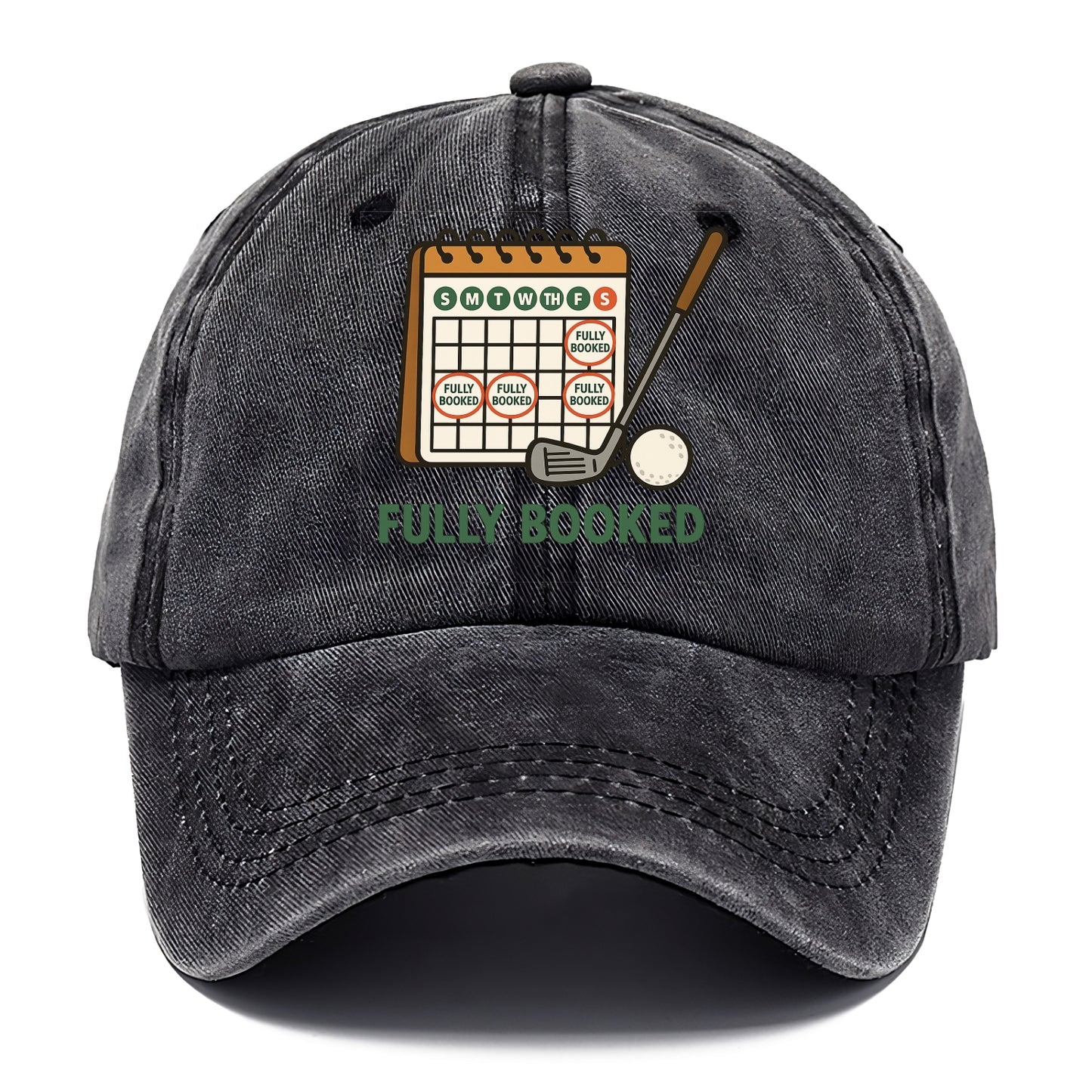 Calendar with every weekend marked for golf - "Fully Booked" - golf obsession - Classic Cap - Graphite