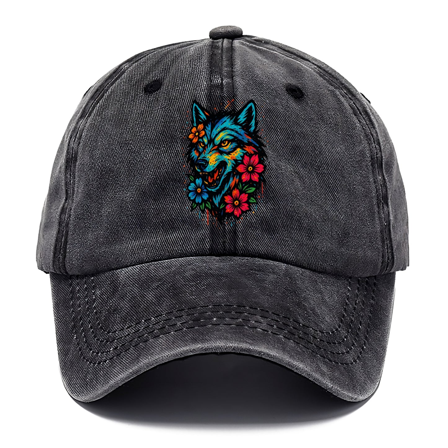 Floral Wolf Garden - Classic Cap - Graphite