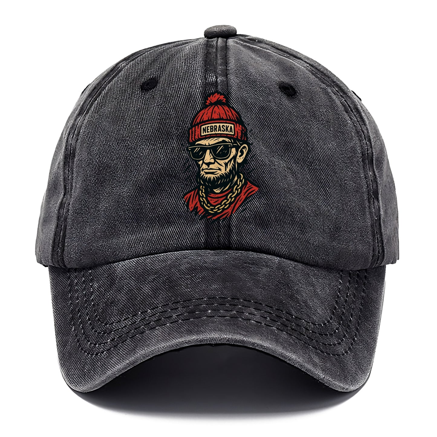 Lincoln Cornhusker wearing Nebraska bean - Classic Cap - Graphite