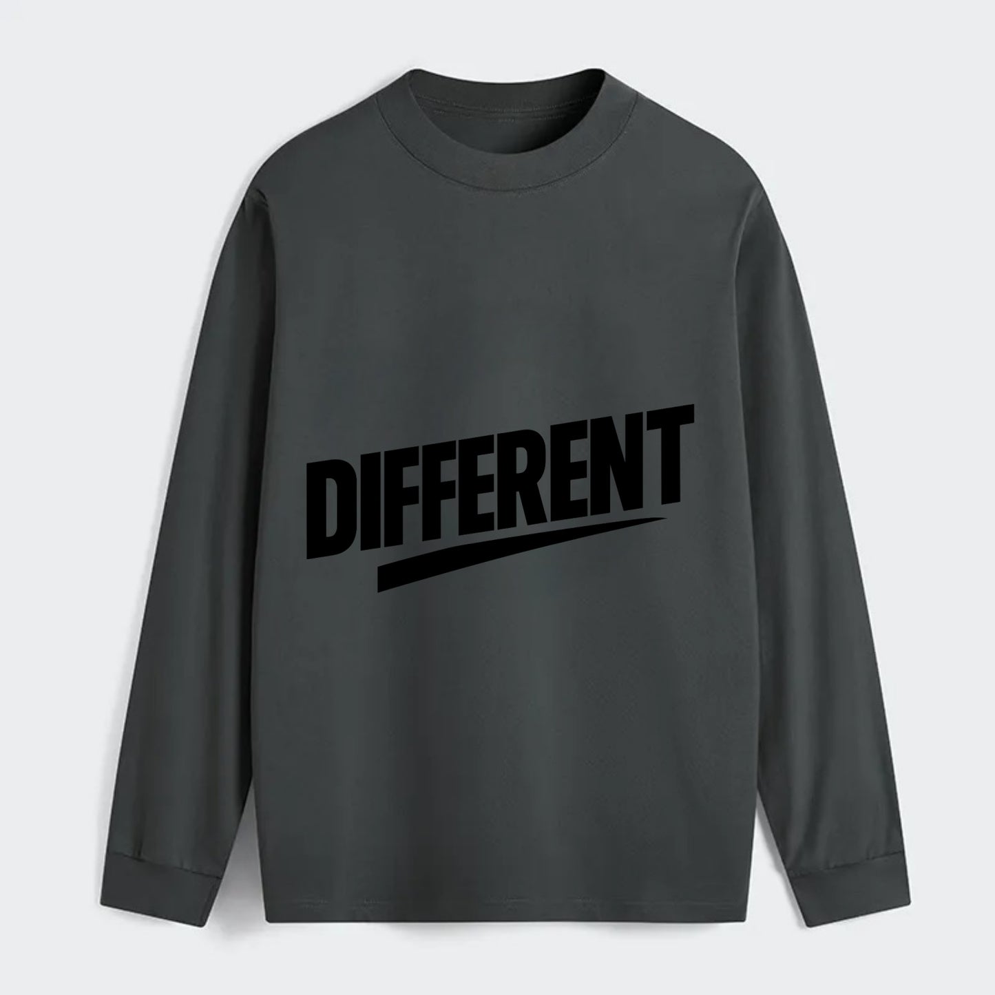 Bold typography design - "DIFFERENT" - standing out, not following crowd - Classic Long Sleeve Shirt - Gray