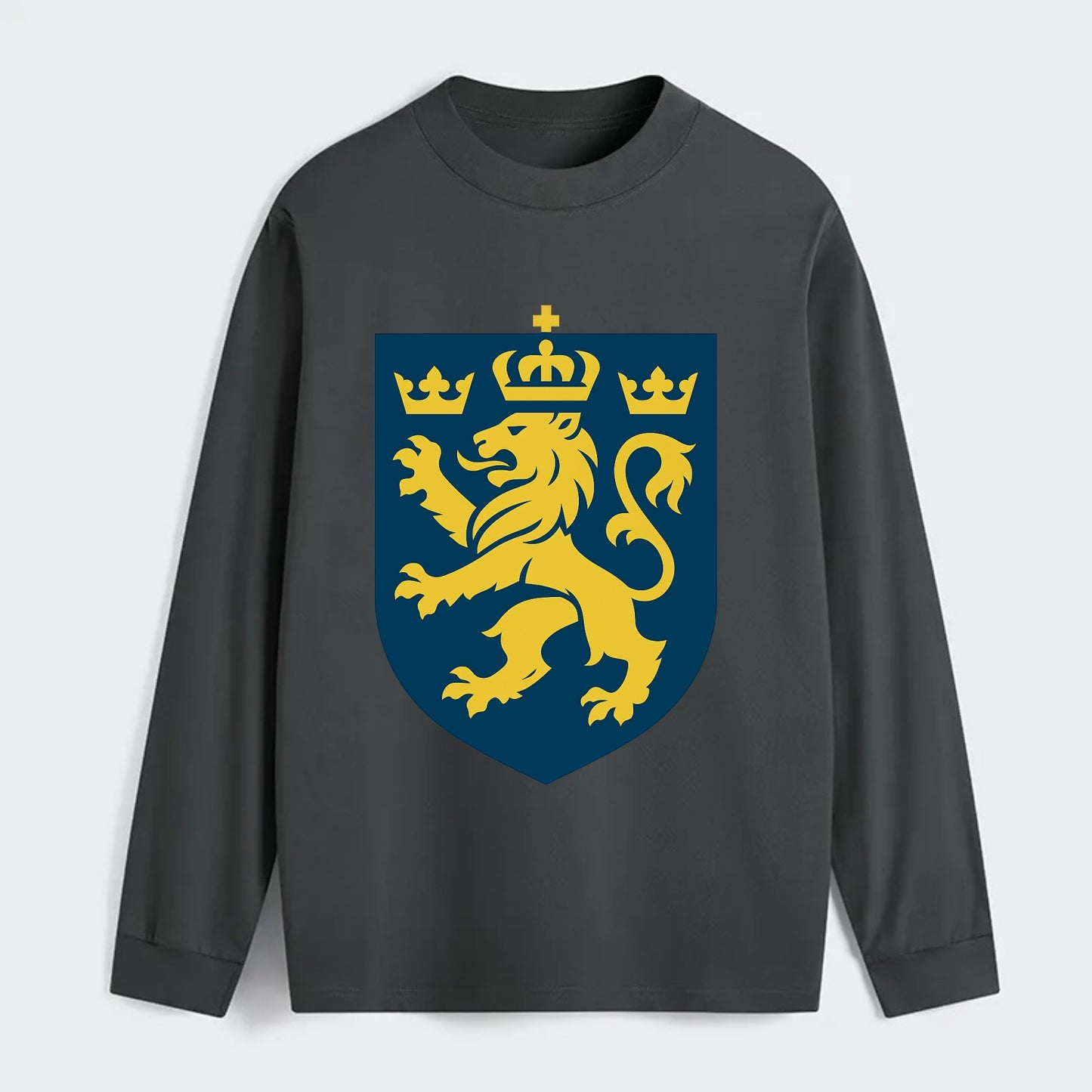Sweden Three Crowns Emblem - Classic Long Sleeve Shirt - Gray