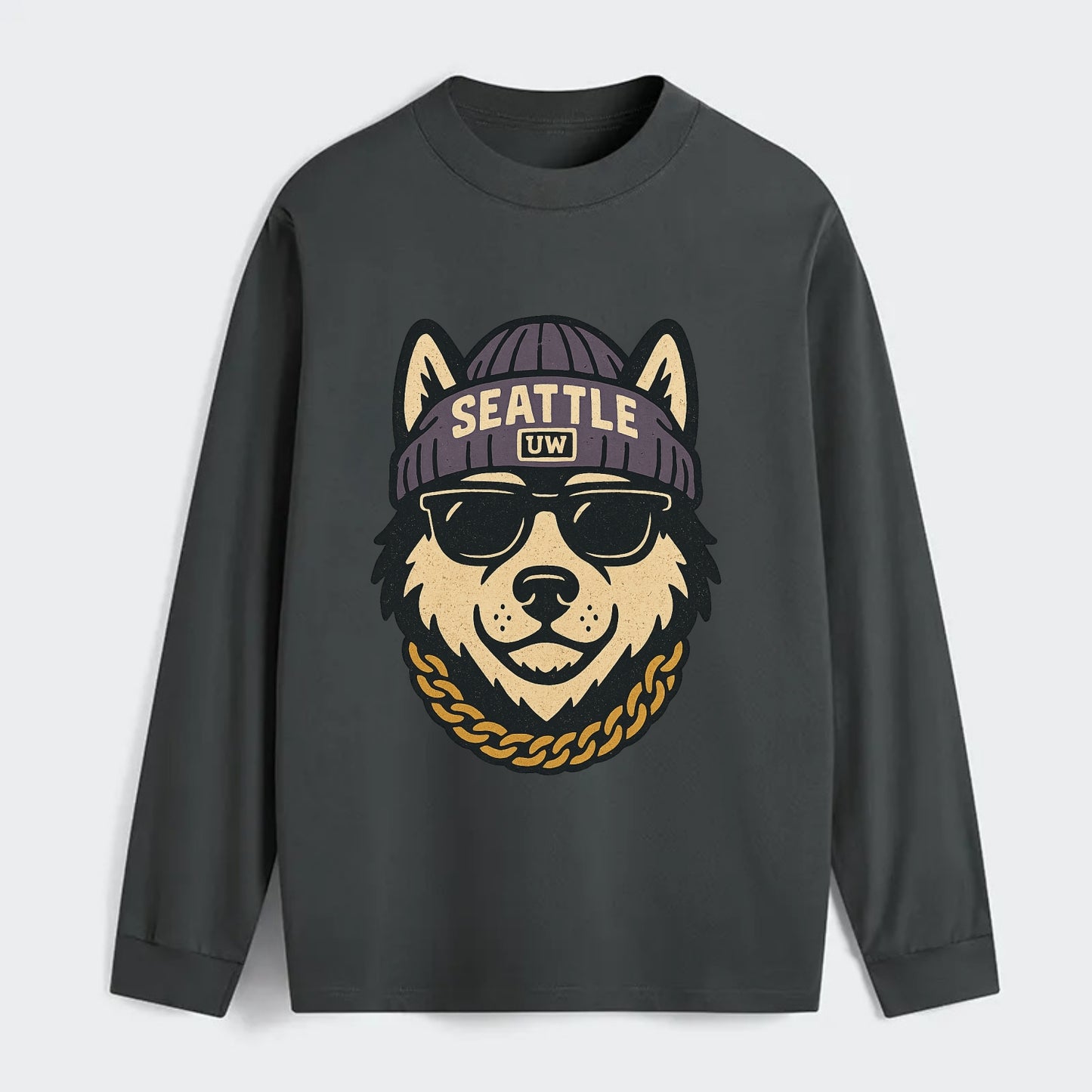 Seattle Husky - Classic Long Sleeve Shirt - Gray