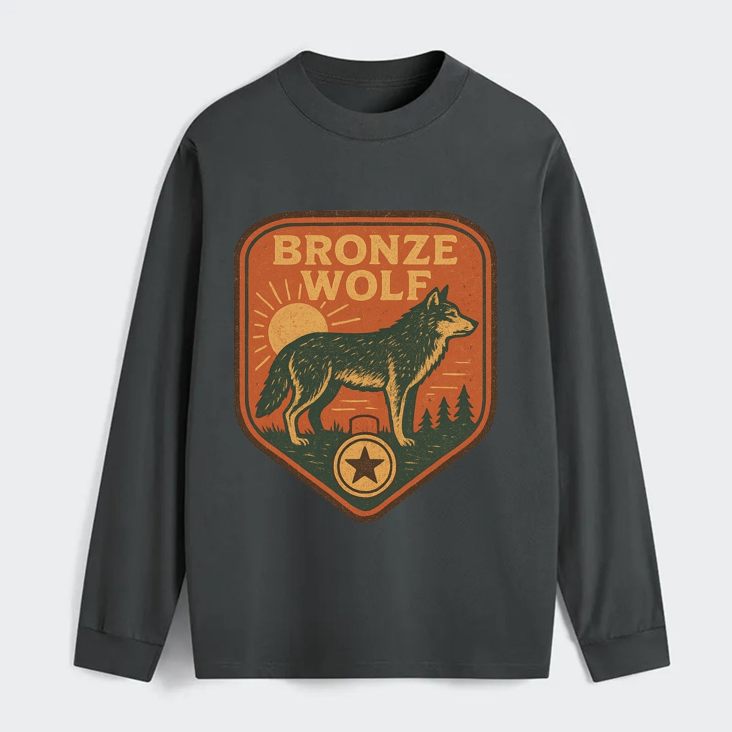 Bronze Wolf Medal - Classic Long Sleeve Shirt - Gray