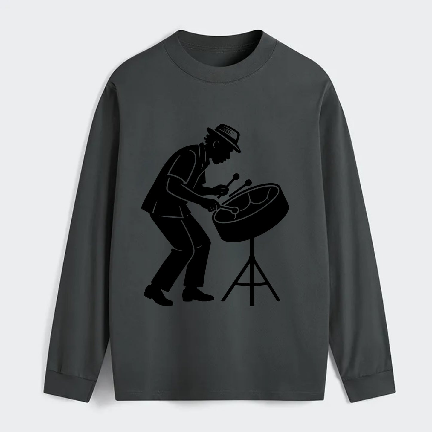 Steel drum player Caribbean rhythm - Classic Long Sleeve Shirt - Gray