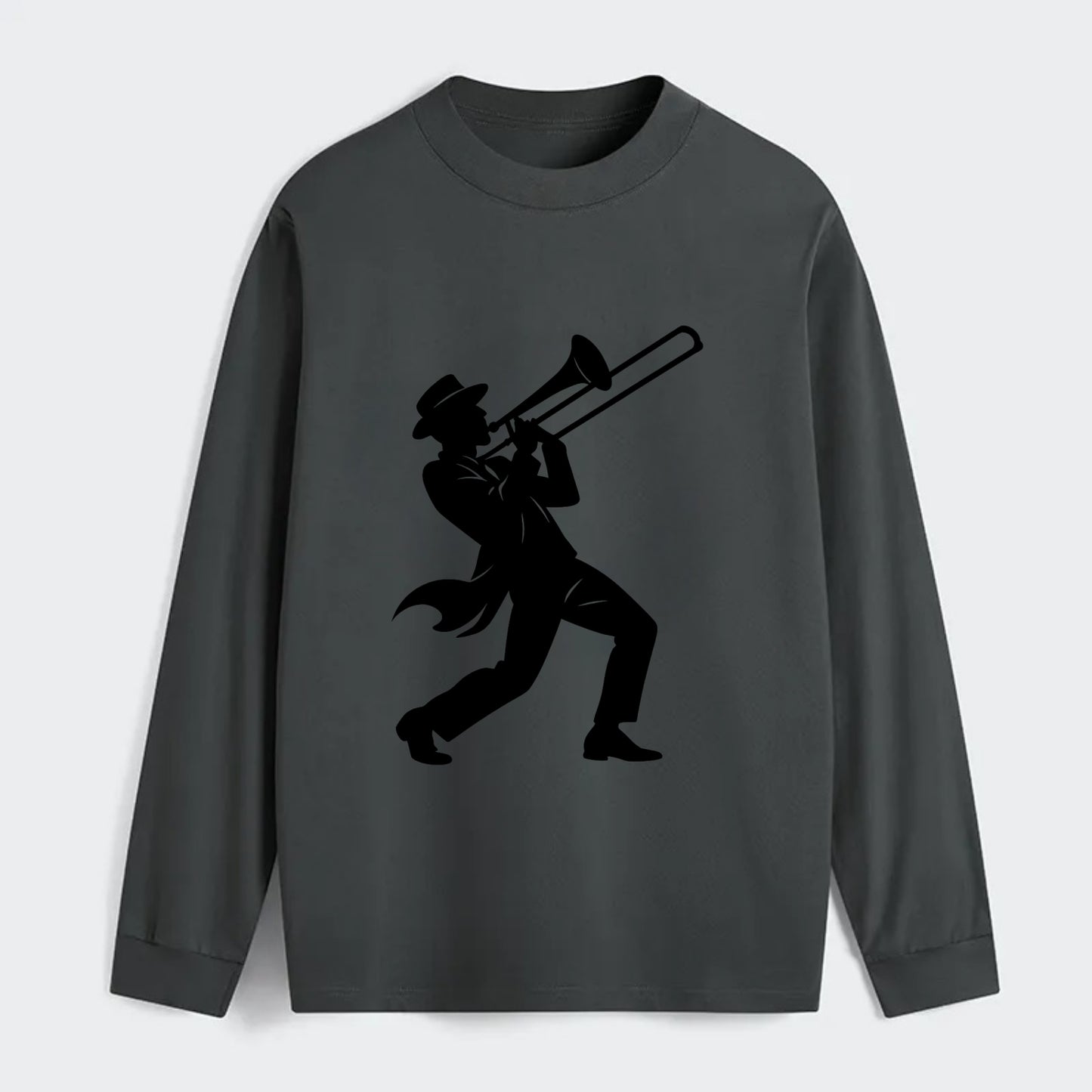 Trombone player jazz improvisation - Classic Long Sleeve Shirt - Gray