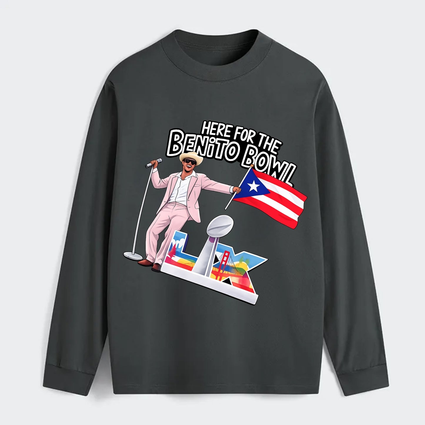Here For The Bento Bowl - Classic Long Sleeve Shirt - Gray