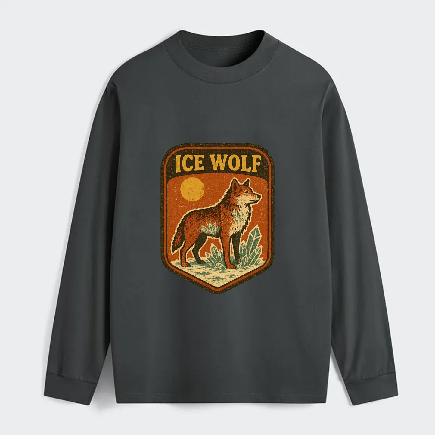 Ice Wolf Crystal - Classic Long Sleeve Shirt - Gray