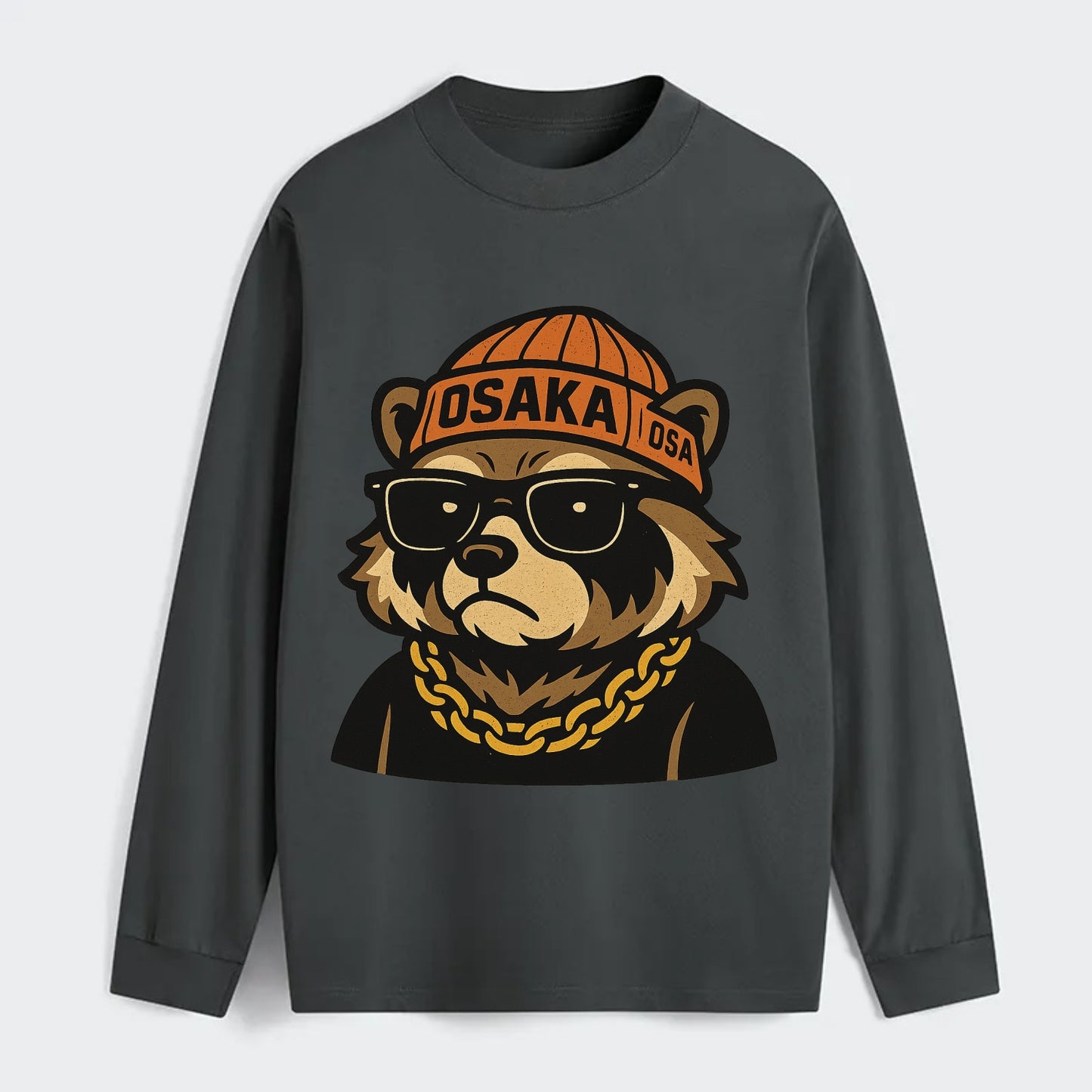 Osaka Tanuki - Classic Long Sleeve Shirt - Gray