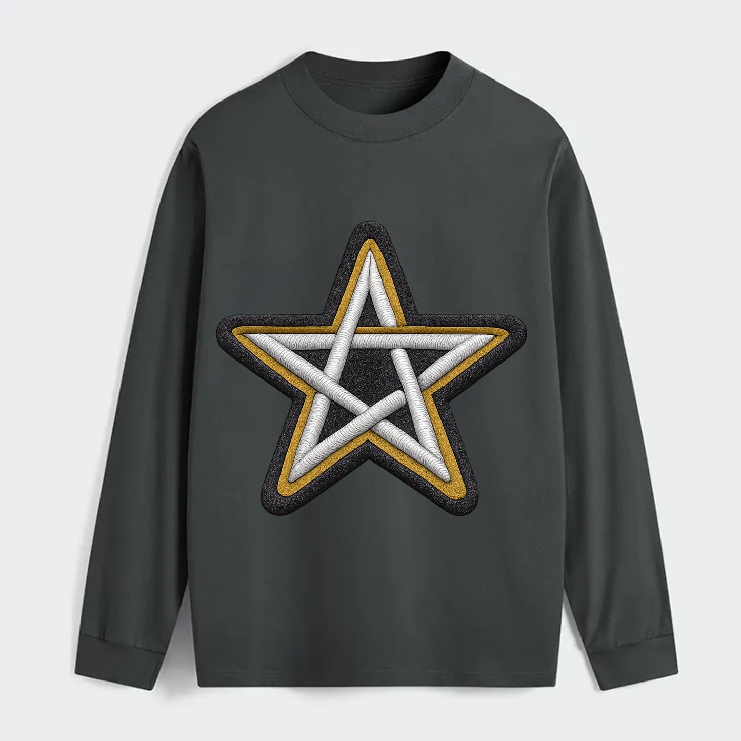 PENTAGRAM STAR - five point star in silver , protection - Classic Long Sleeve Shirt - Gray