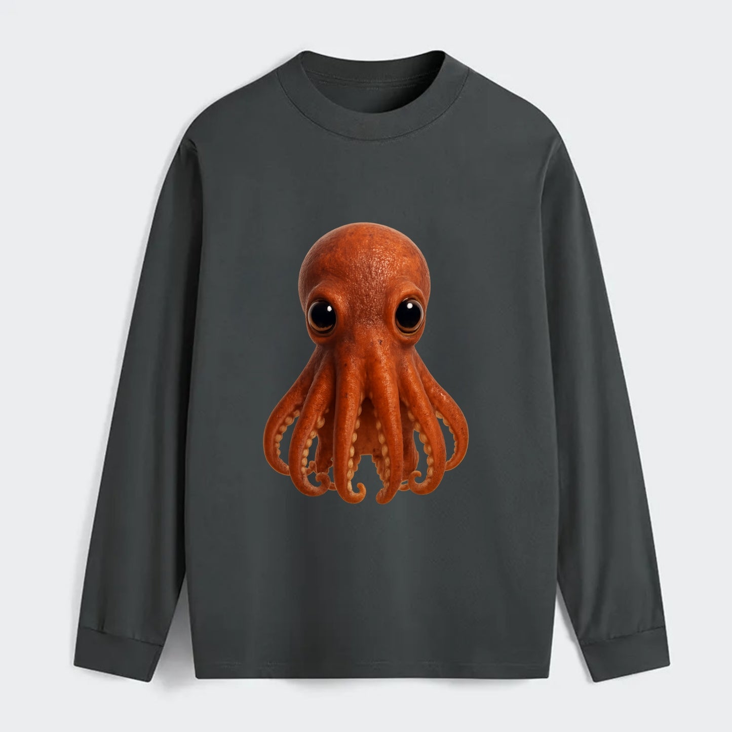 Baby Giant Pacific Octopus - reddish, smaller tentacles, expressive - Classic Long Sleeve Shirt - Gray