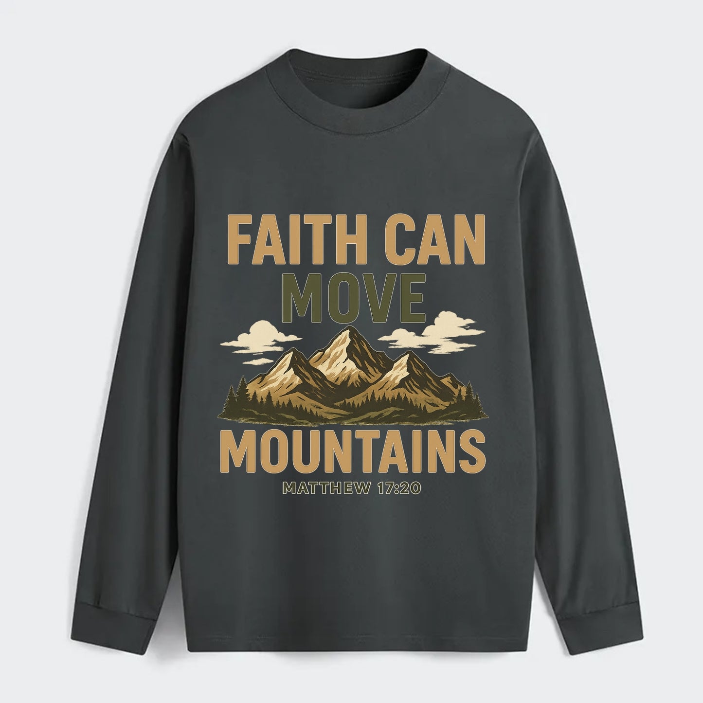 Matthew 17:20 Mountains - Classic Long Sleeve Shirt - Gray