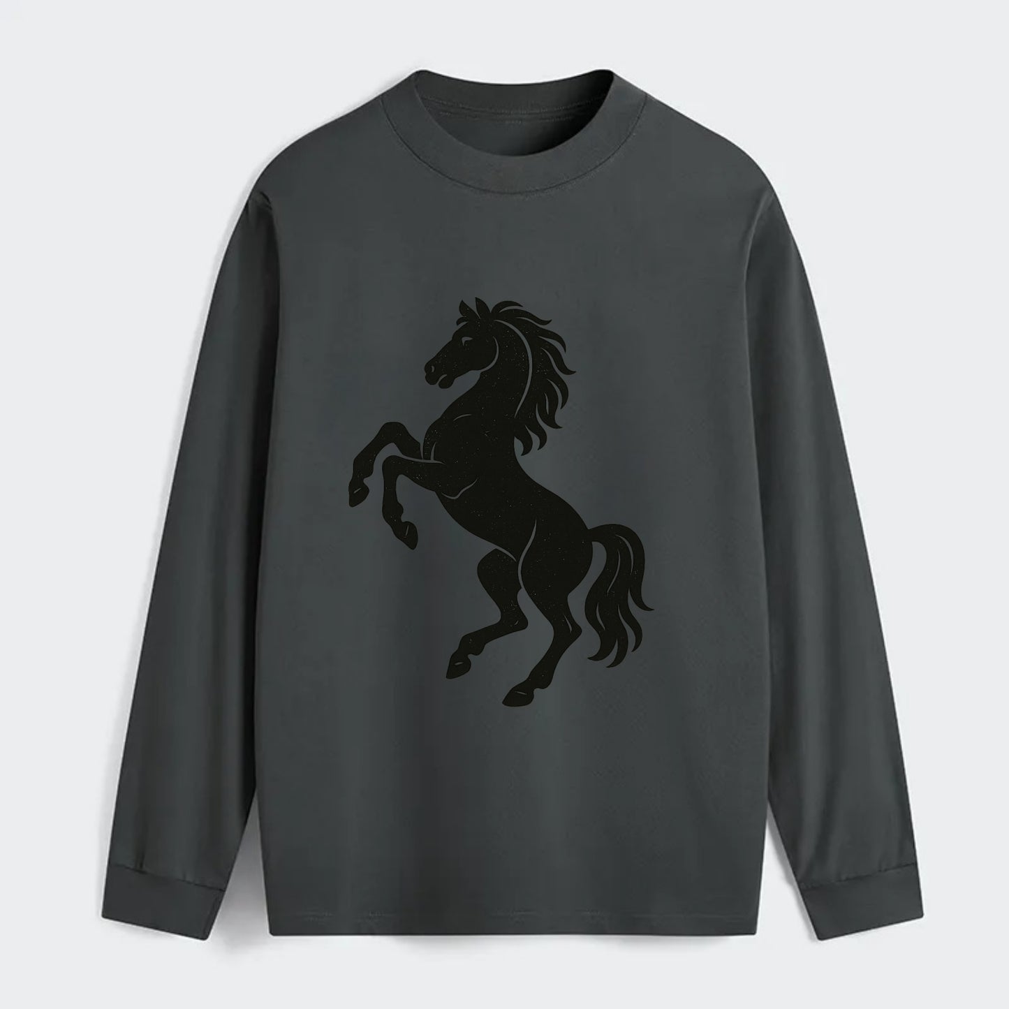 Stallion rearing on hind legs - Classic Long Sleeve Shirt - Gray