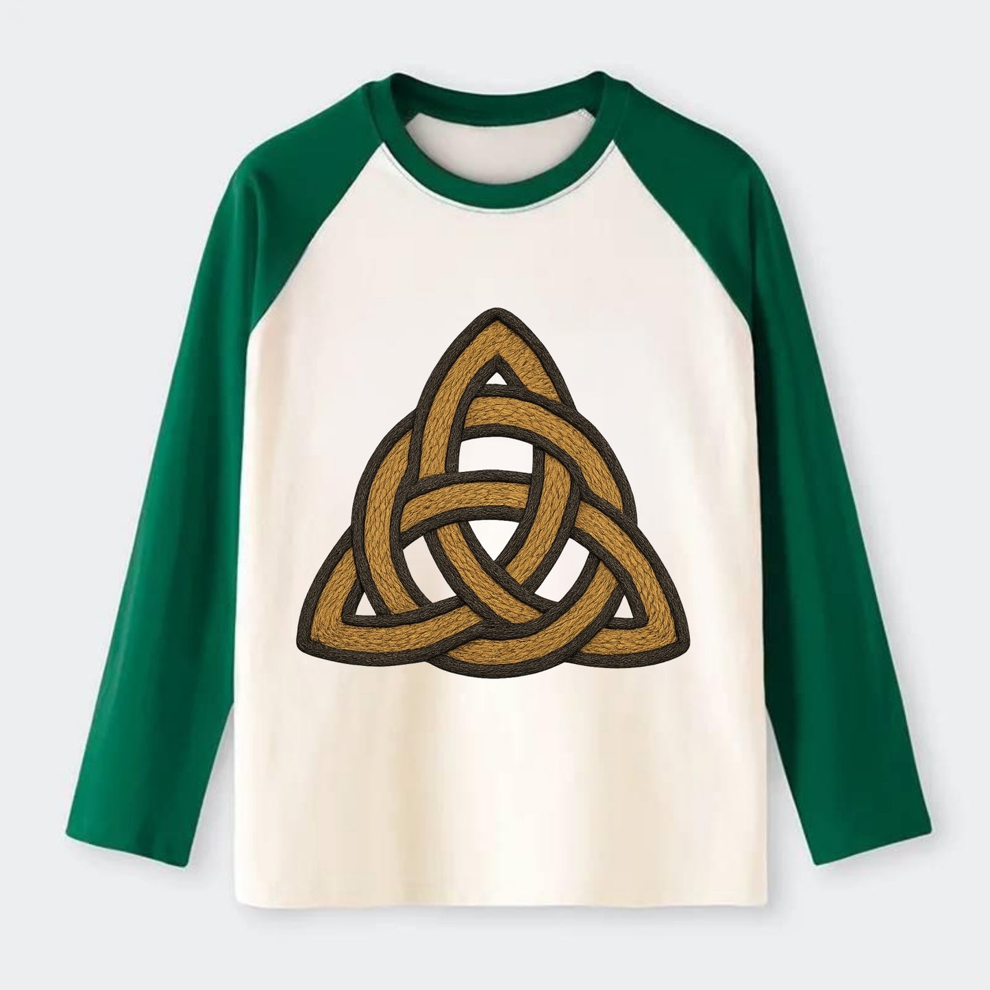 Trinity Knot - Raglan Long Sleeve T-Shirt - Green