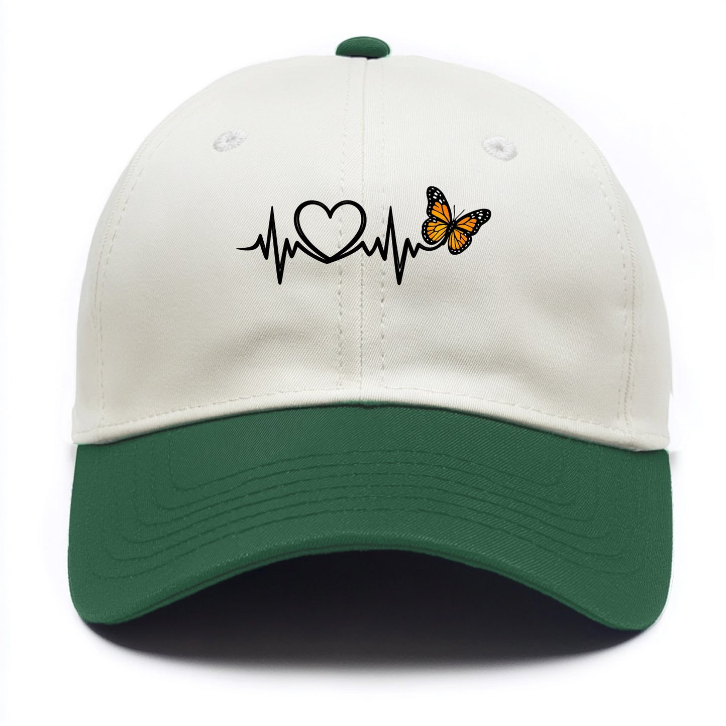 Heartbeat Butterfly - Two Tone Cap - Green