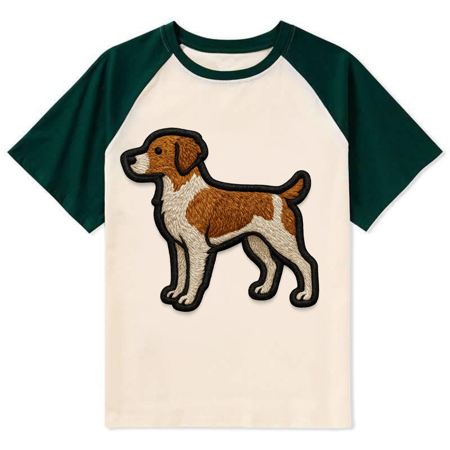 Brittany - Contemporary athletic logo wi - Contrast Raglan T-shirt - Green