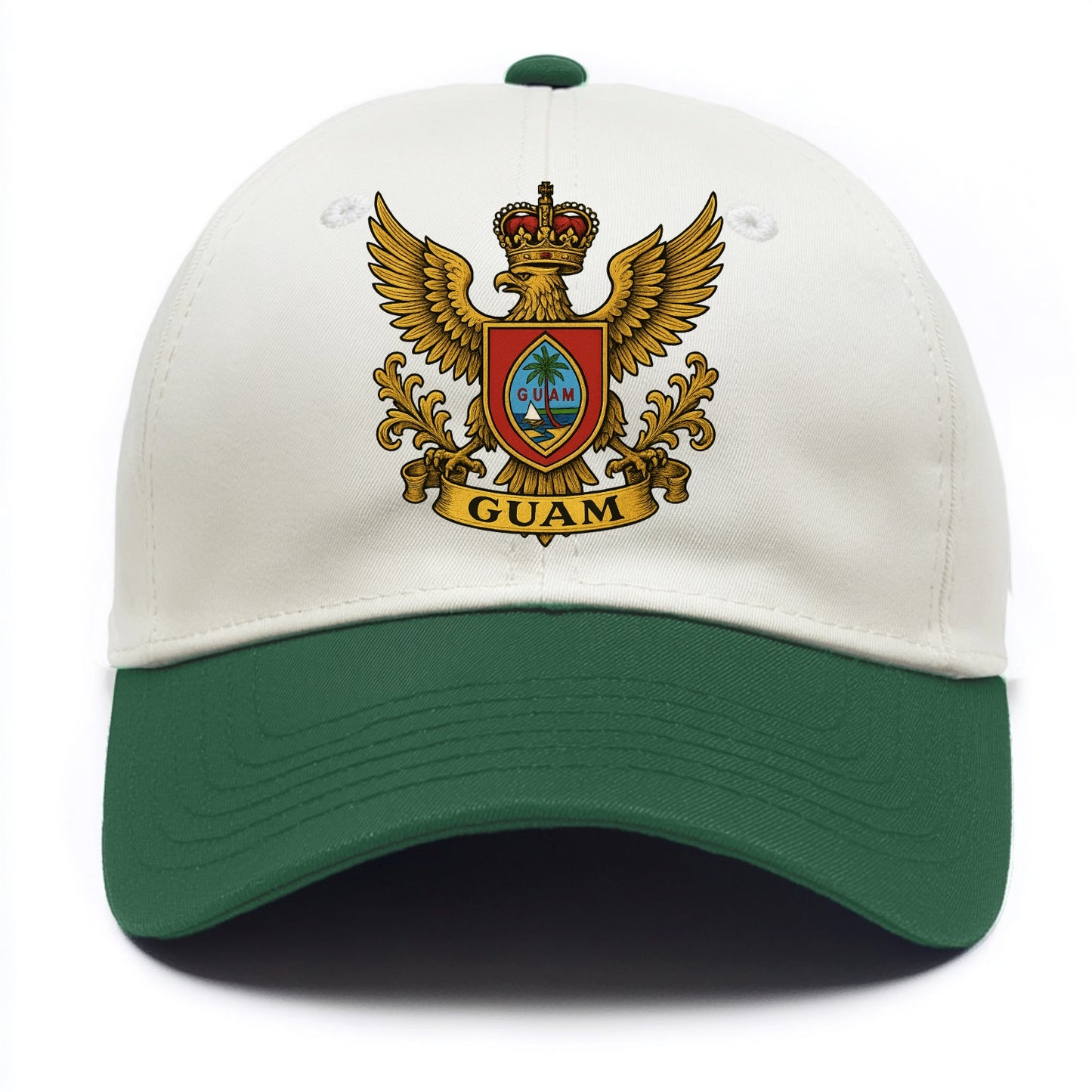 Guam Heritage Badge - Two Tone Cap - Green