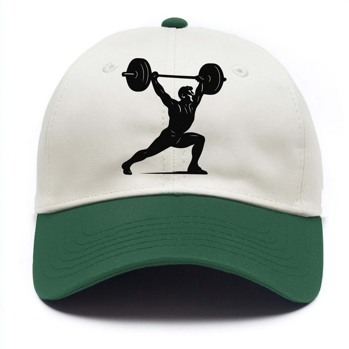 Weightlifter doing overhead snatch - Two Tone Cap - Green