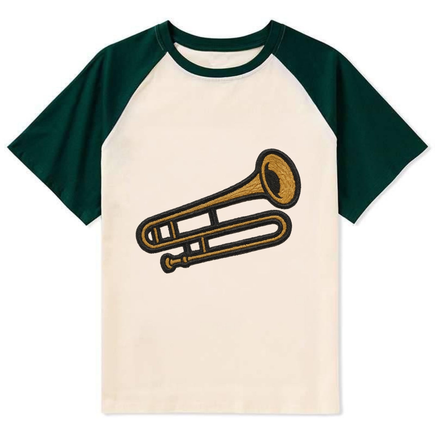 Trombone - Contrast Raglan T-shirt - Green