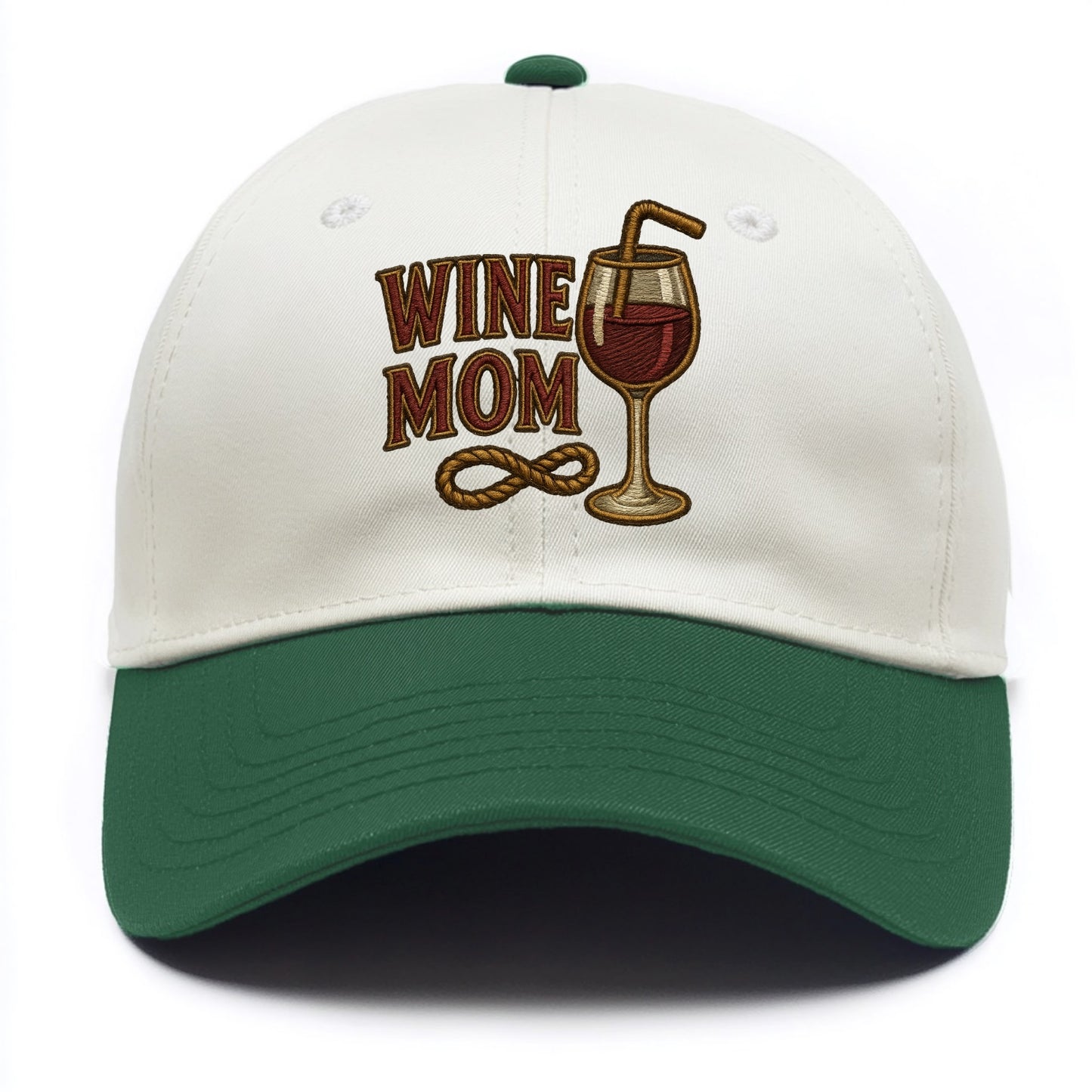 Wine Mom - Two Tone Cap - Green