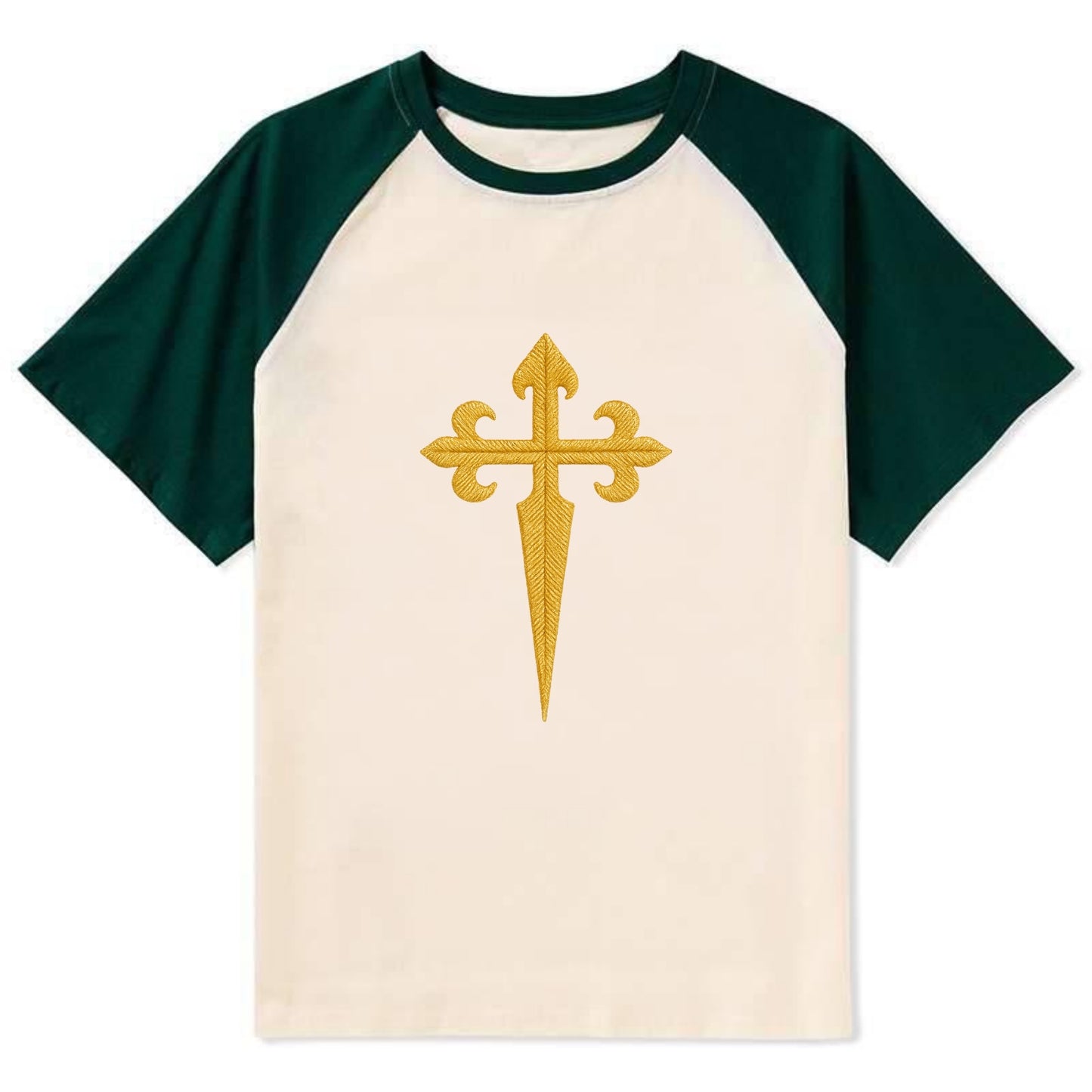 Order Of Santiago Cross - Contrast Raglan T-shirt - Green