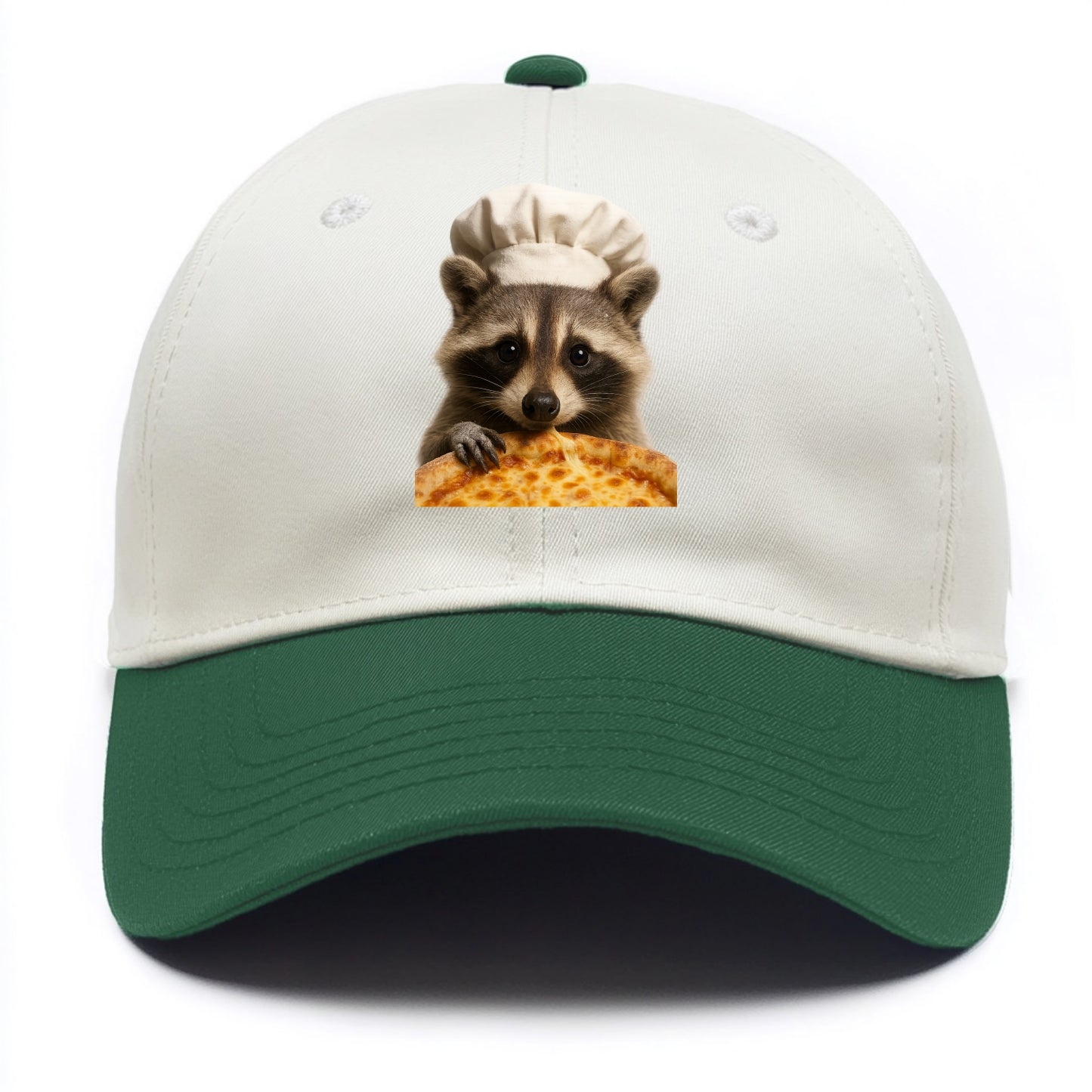 Pizza Dad Raccoon - Two Tone Cap - Green