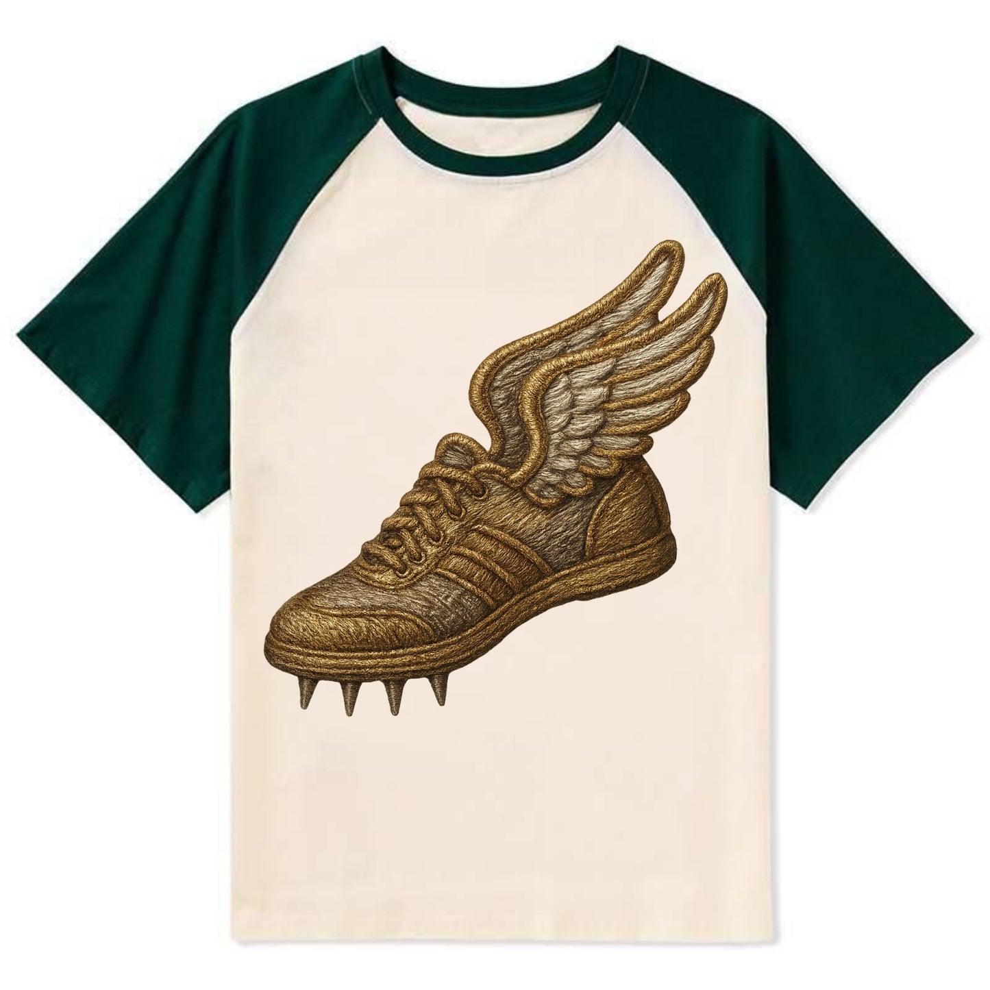 Track Shoe - Contrast Raglan T-shirt - Green