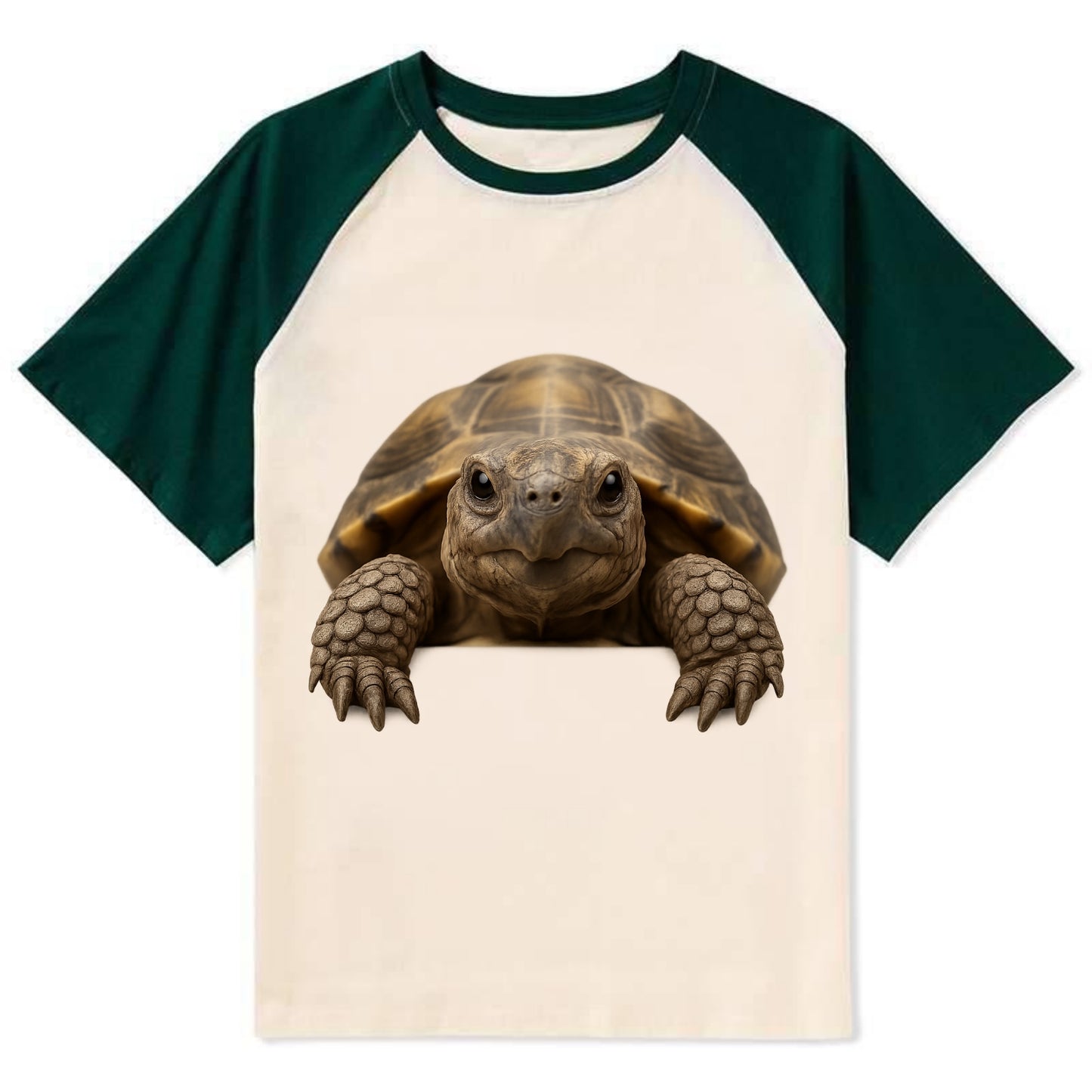 Tortoise - Contrast Raglan T-shirt - Green