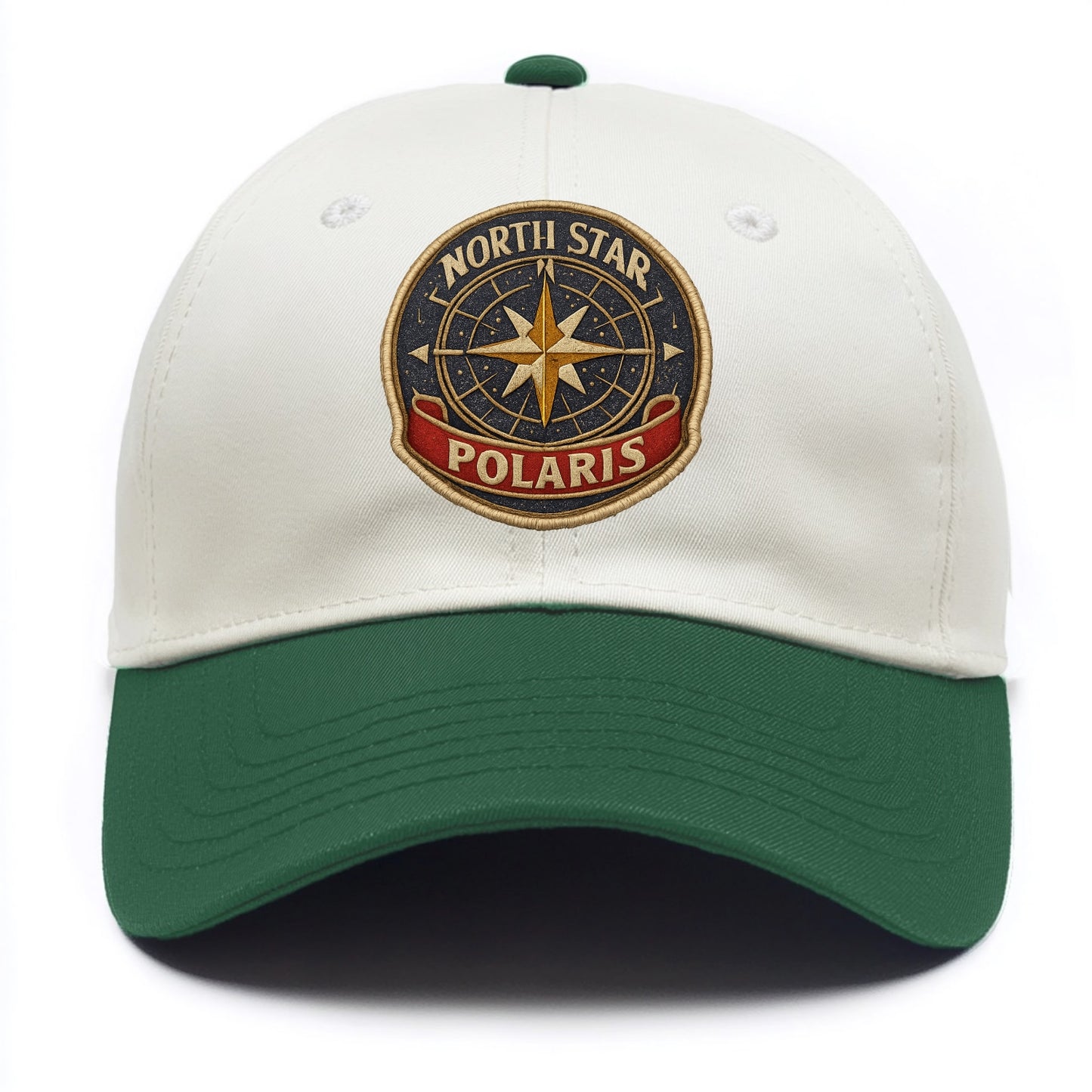 NORTH STAR POLARIS - guiding star in gold and white , navigation - Two Tone Cap - Green