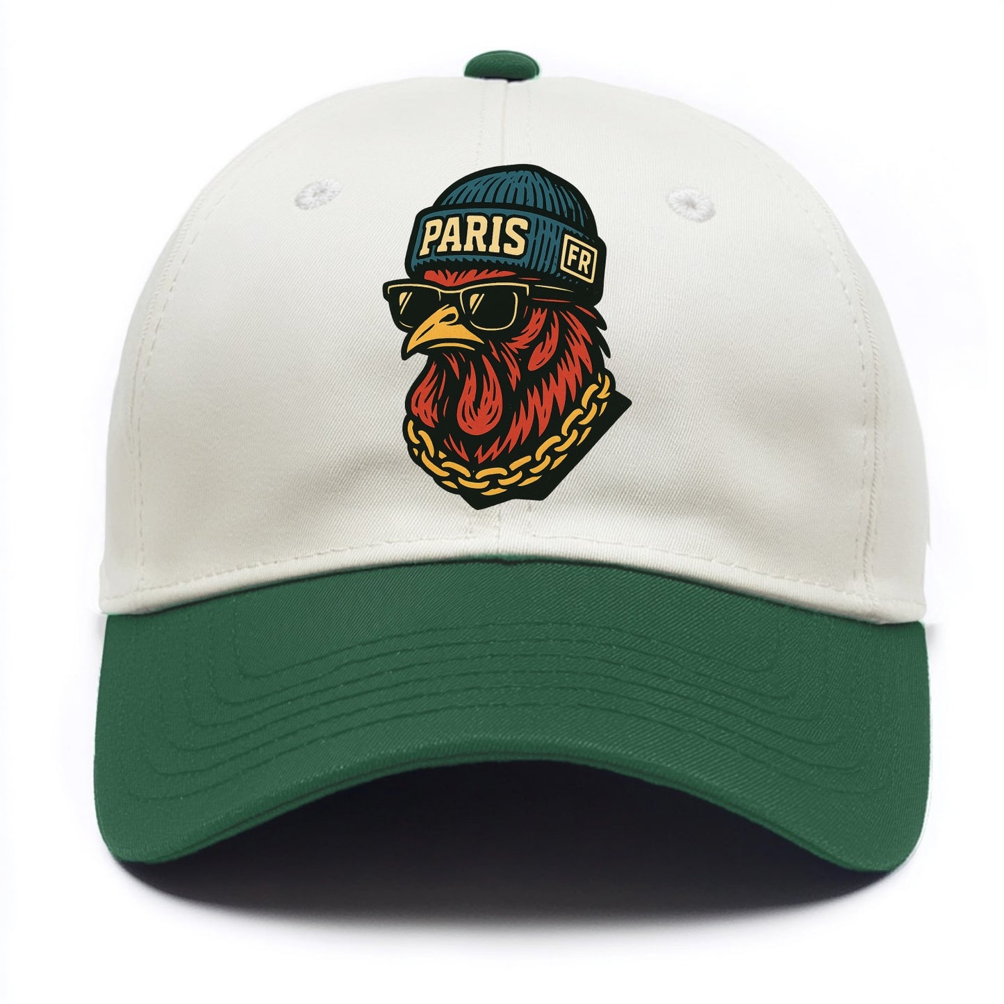 Paris Rooster - Two Tone Cap - Green