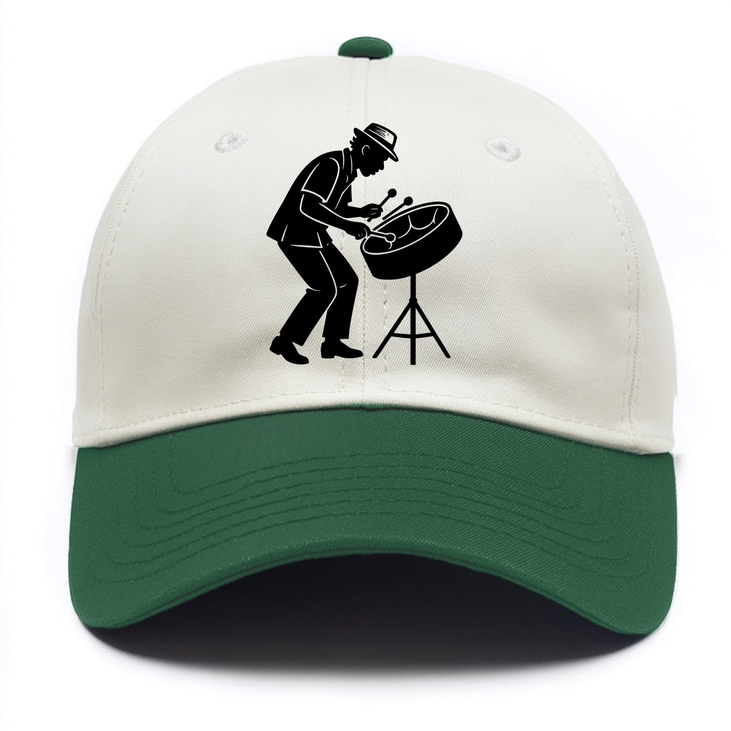 Steel drum player Caribbean rhythm - Two Tone Cap - Green