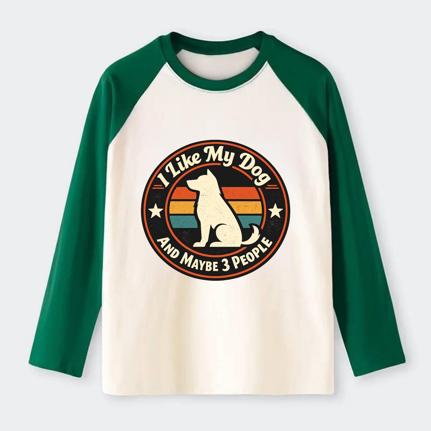 Canine Companion Crew - Raglan Long Sleeve T-Shirt - Green