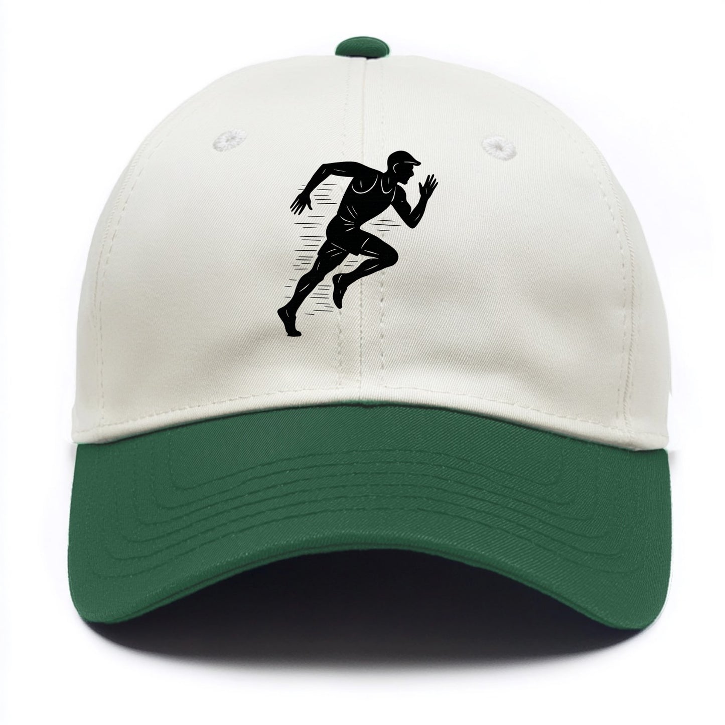 Runner in full stride sprinting - Two Tone Cap - Green