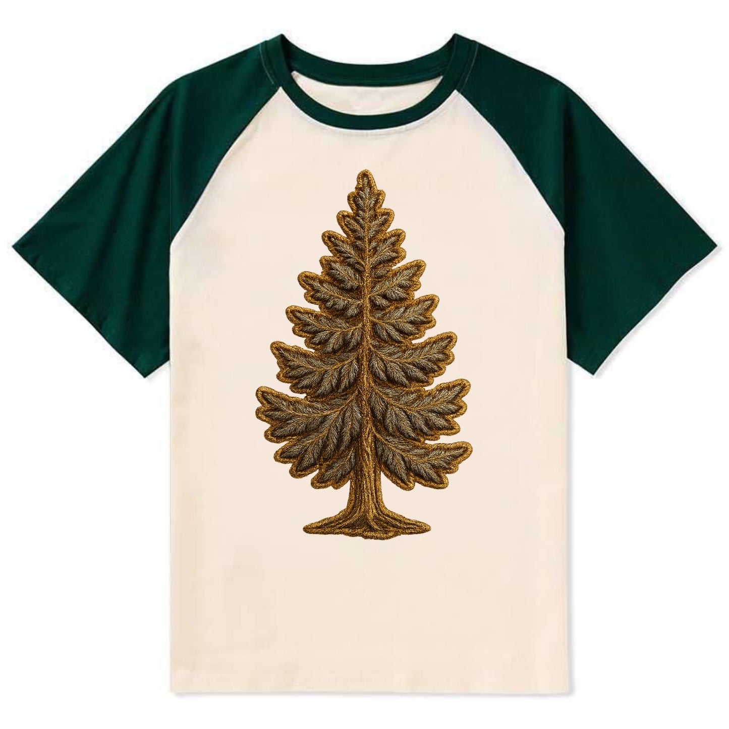 Pine Tree - Contrast Raglan T-shirt - Green