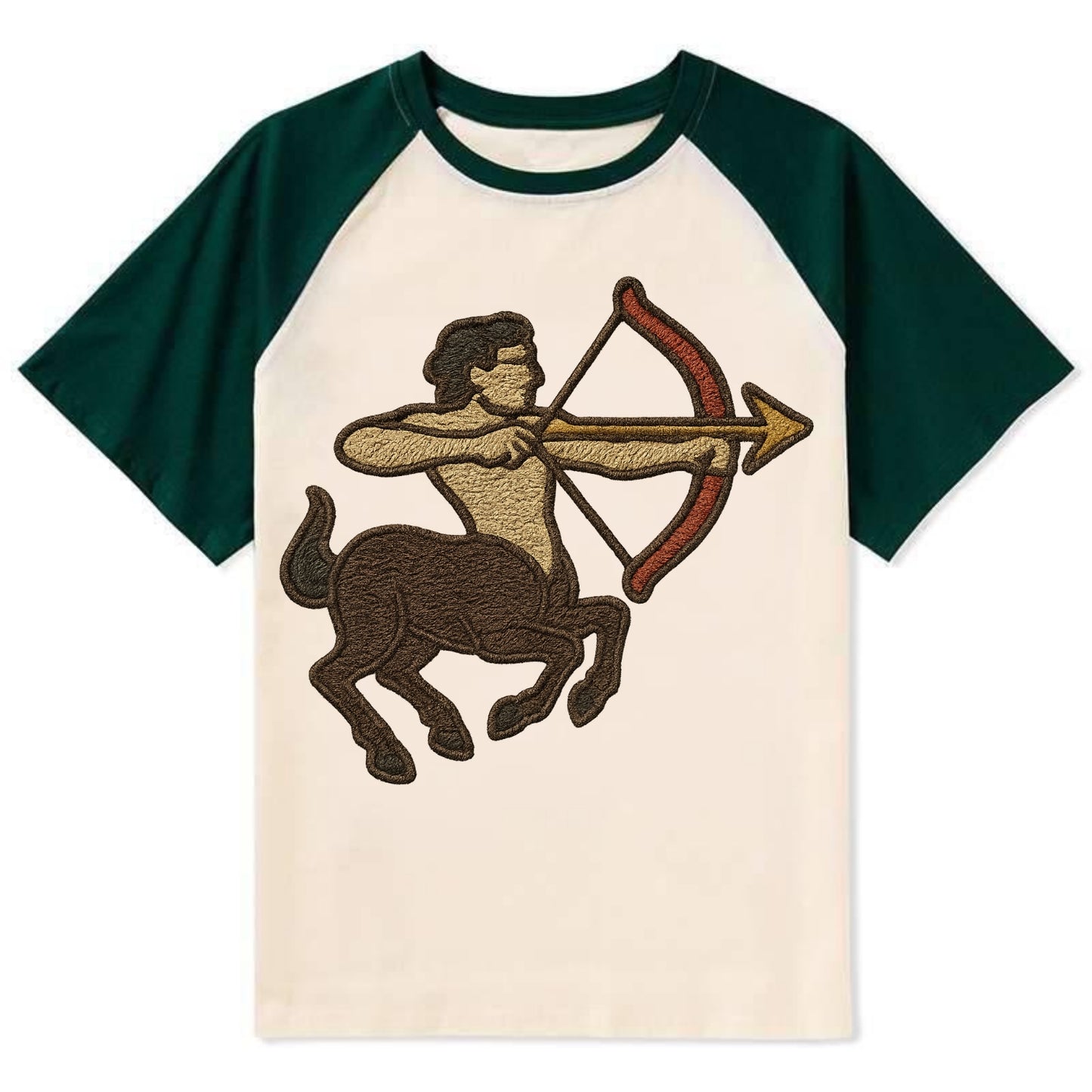 Sagittarius Arrow - Contrast Raglan T-shirt - Green