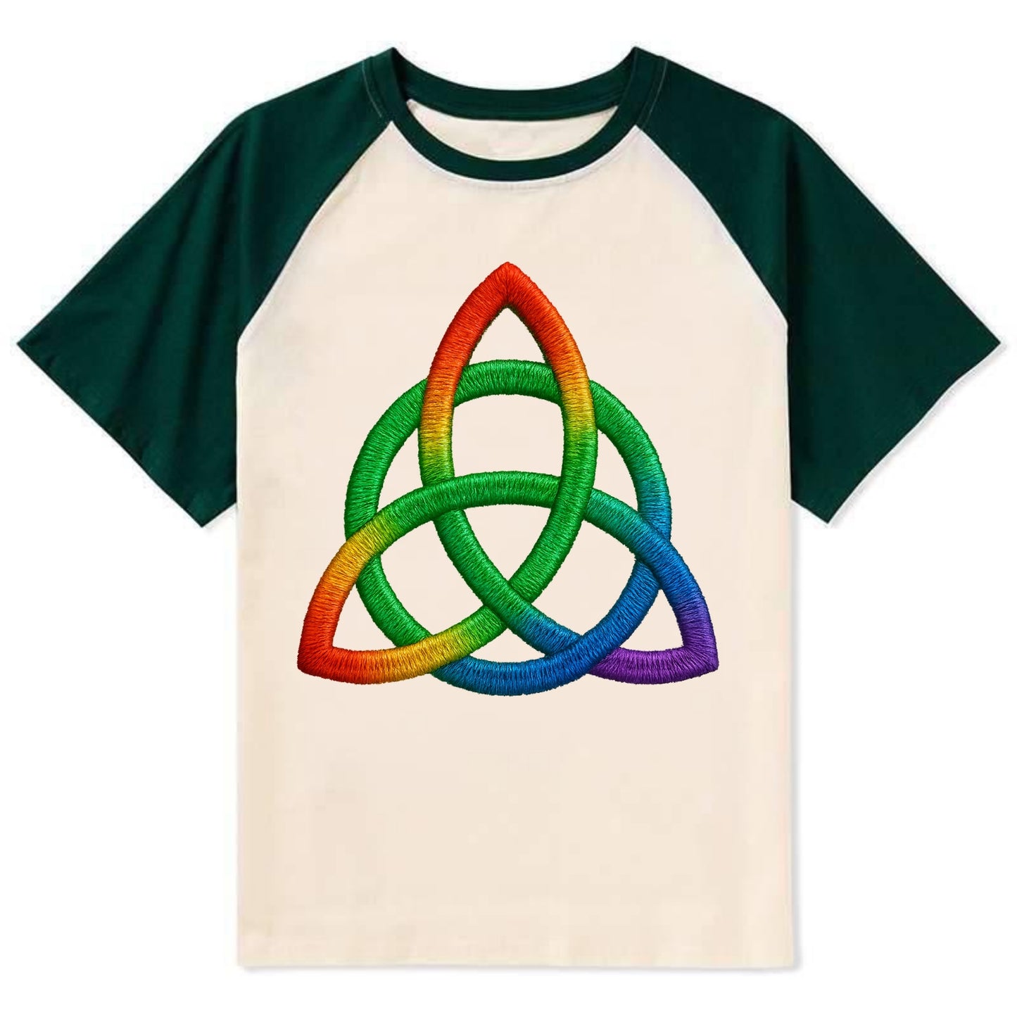 Triquetra - Contrast Raglan T-shirt - Green