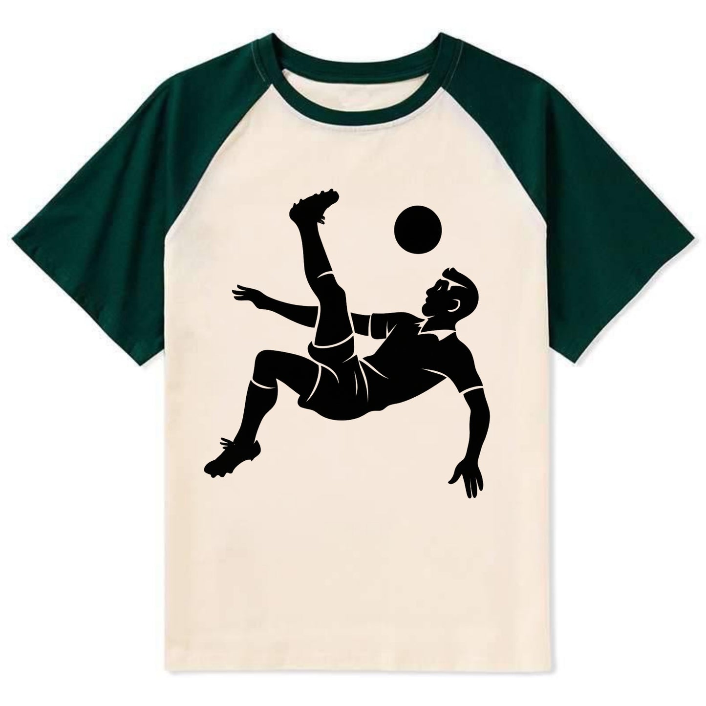 Soccer player doing a bicycle kick - Contrast Raglan T-shirt - Green