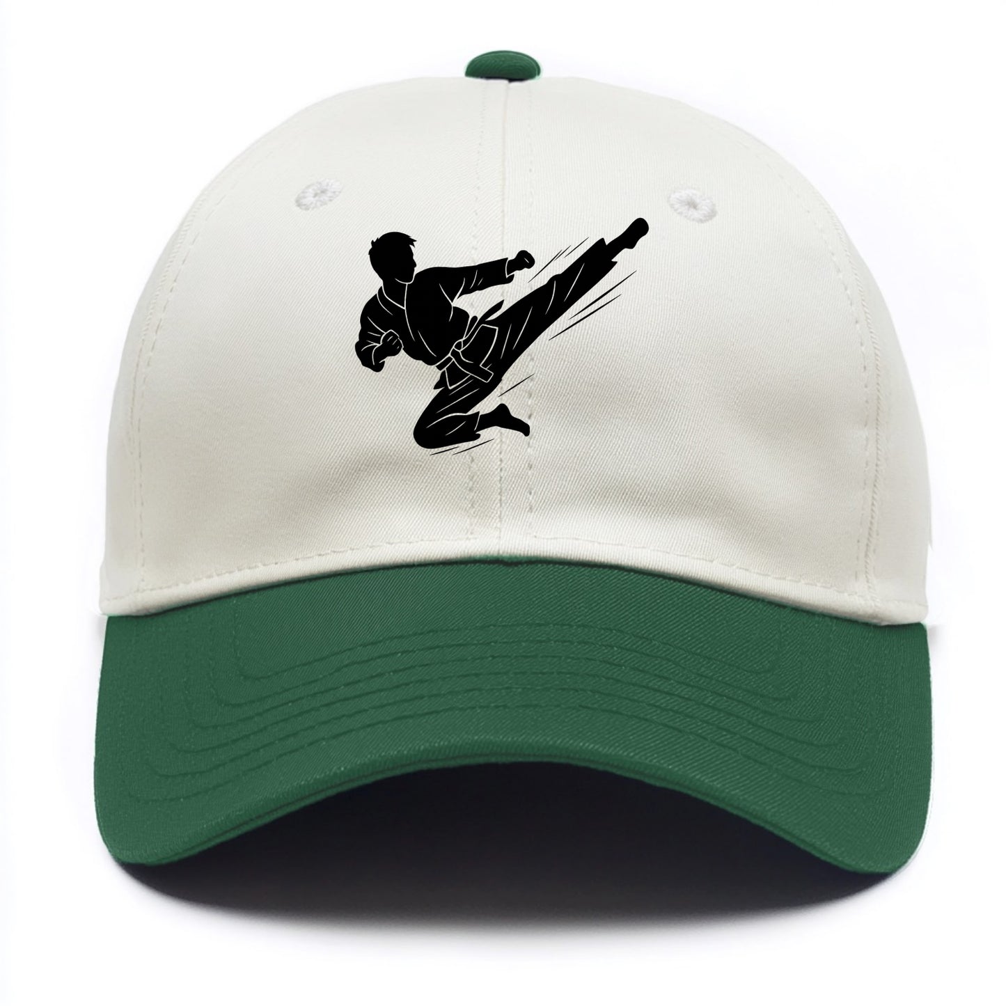 Korean taekwondo flying kick - Two Tone Cap - Green